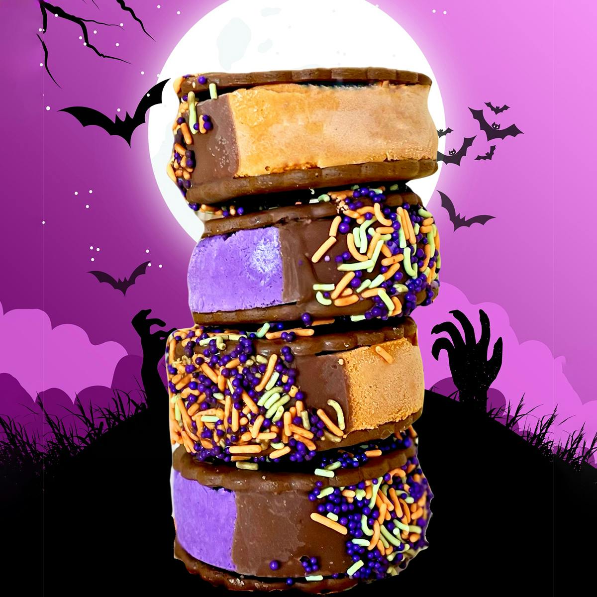 Spooky Halloween Ice Cream Sandwiches - 6 Pack by New Territories