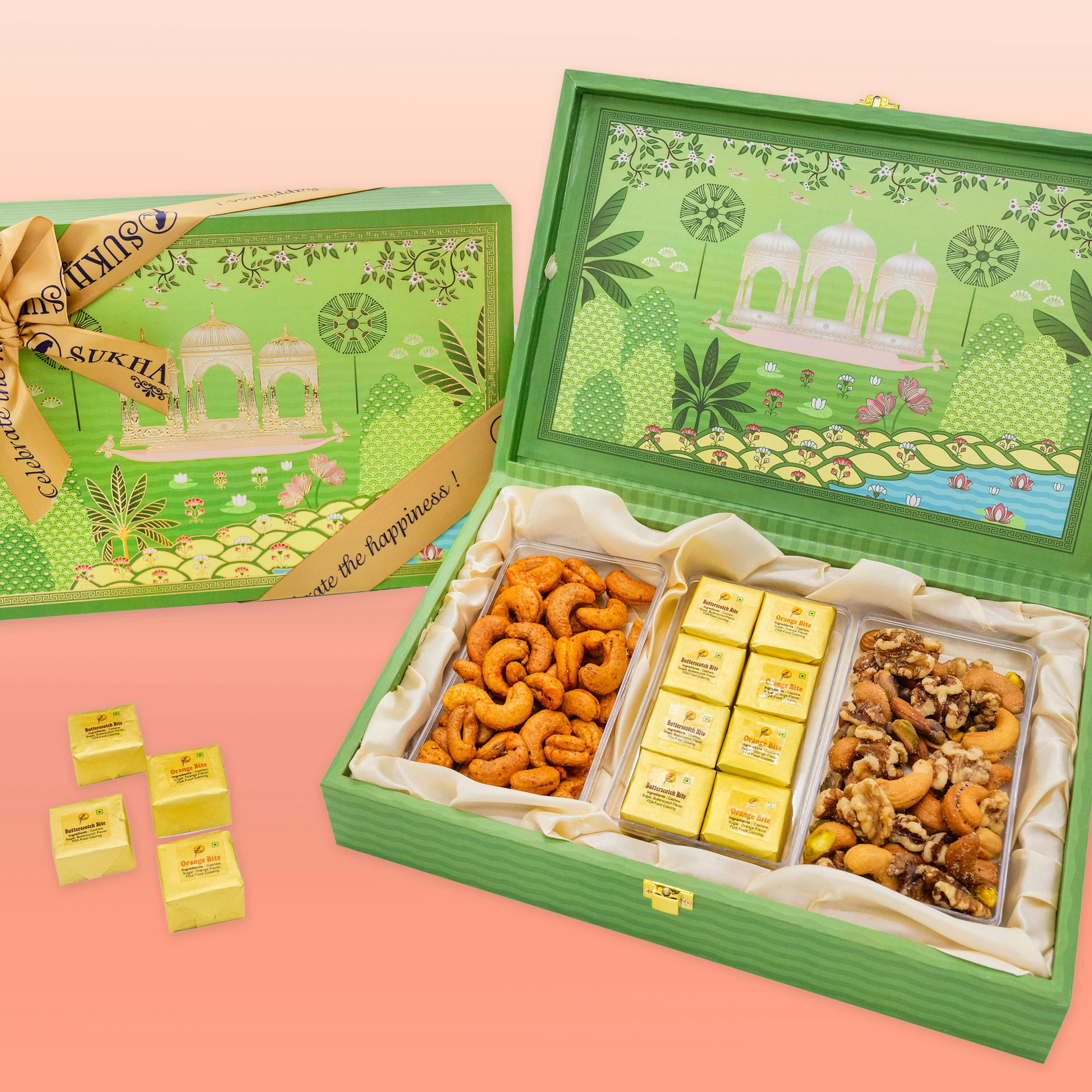 Haveli Gardens Cashew & Bites Gift Box by Sukhadia's