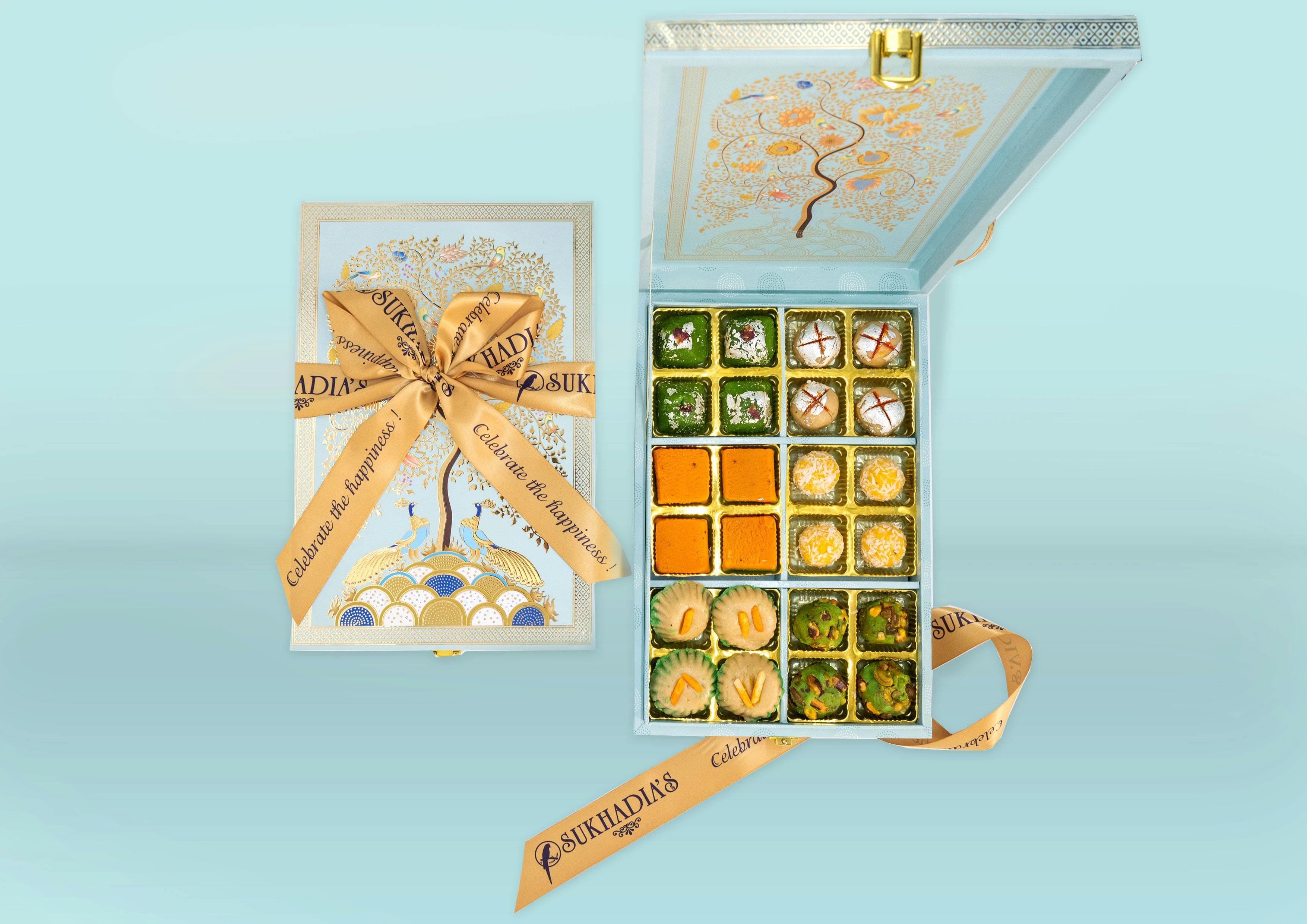 Diwali "Tree of Life" Designer Sweets Gift Box by Sukhadia's