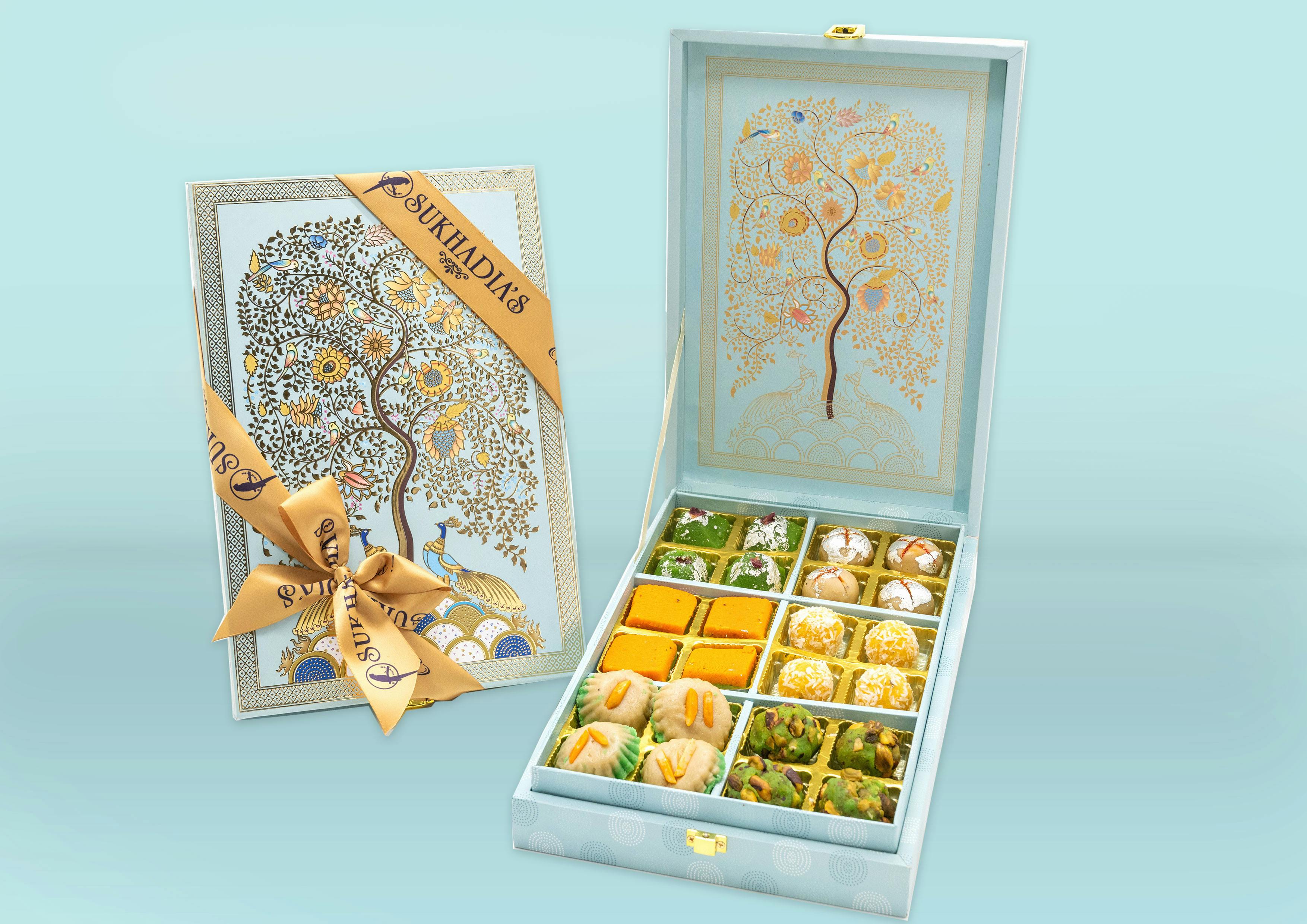 Diwali "Tree of Life" Designer Sweets Gift Box by Sukhadia's - Alternate image 1