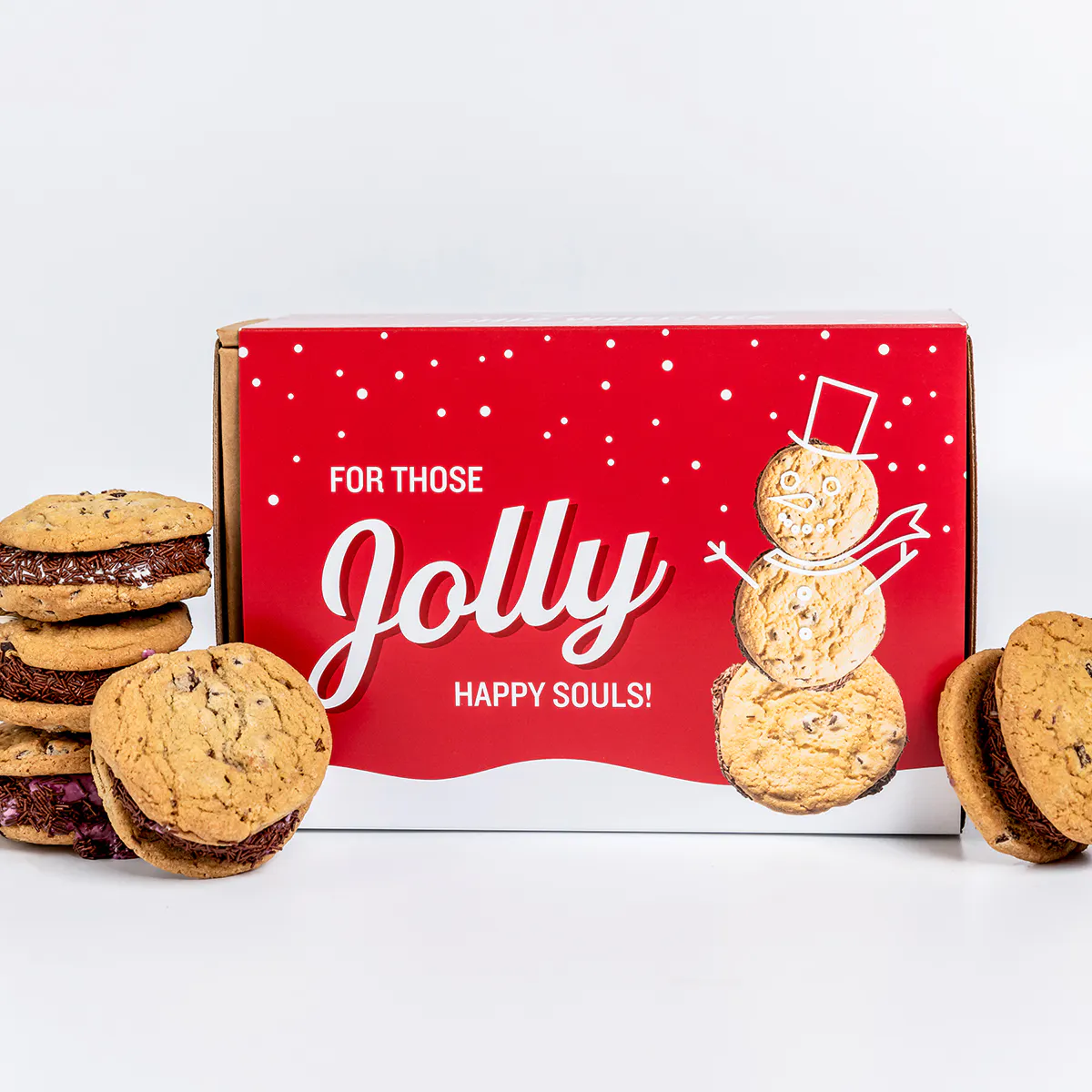 Happy Holidays “Chip Wheelies” Ice Cream Sandwiches - 12 Pack by Graeter's Ice Cream - Alternate image 1