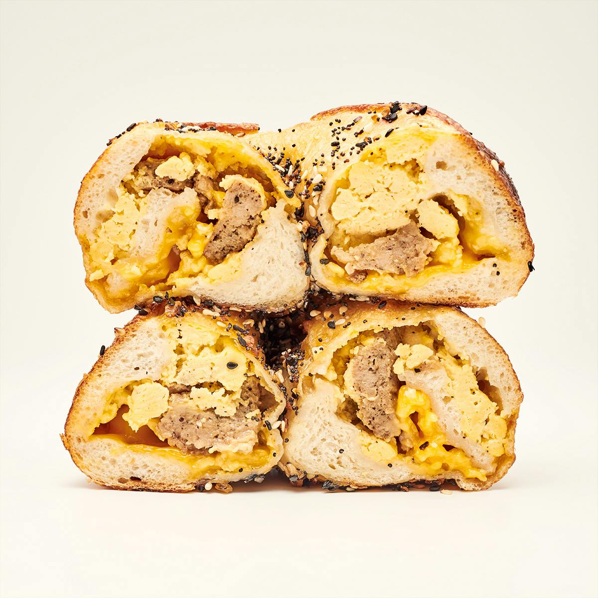 Vegan Sausage, Egg & Cheese Stuffed Bagels - 6 Pack by Moonrise Bagels