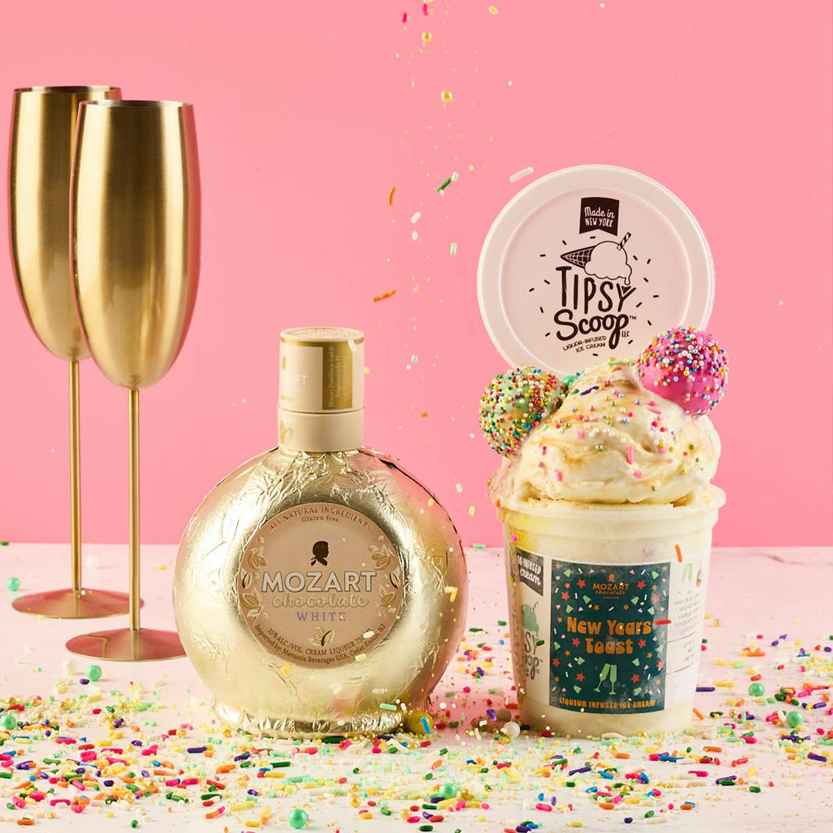 Mozart Chocolate Liqueur New Year's Toast Boozy Ice Cream 4 Pints by