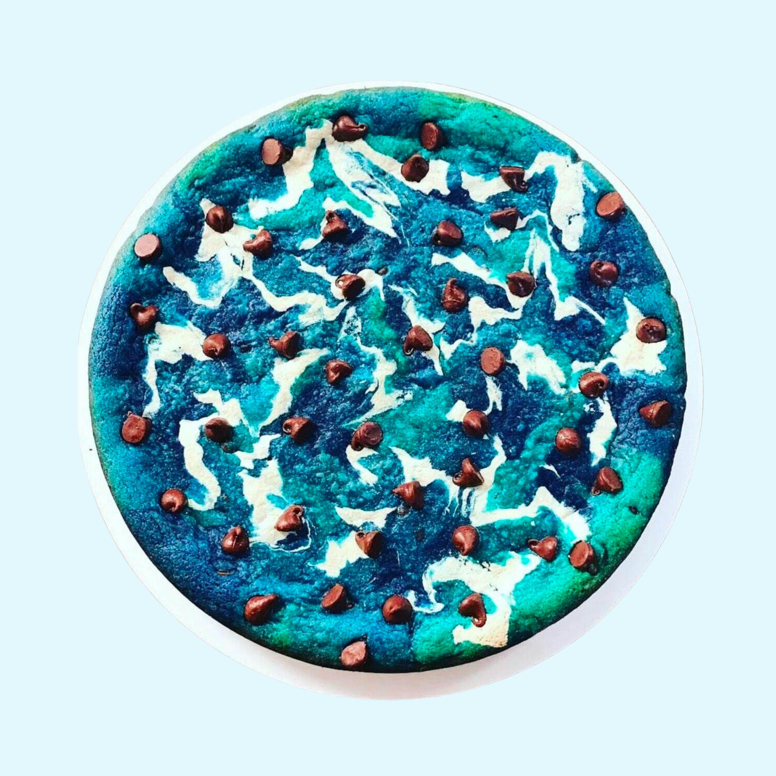 Hanukkah Chocolate Chip Cookie Cake by Baked in Color