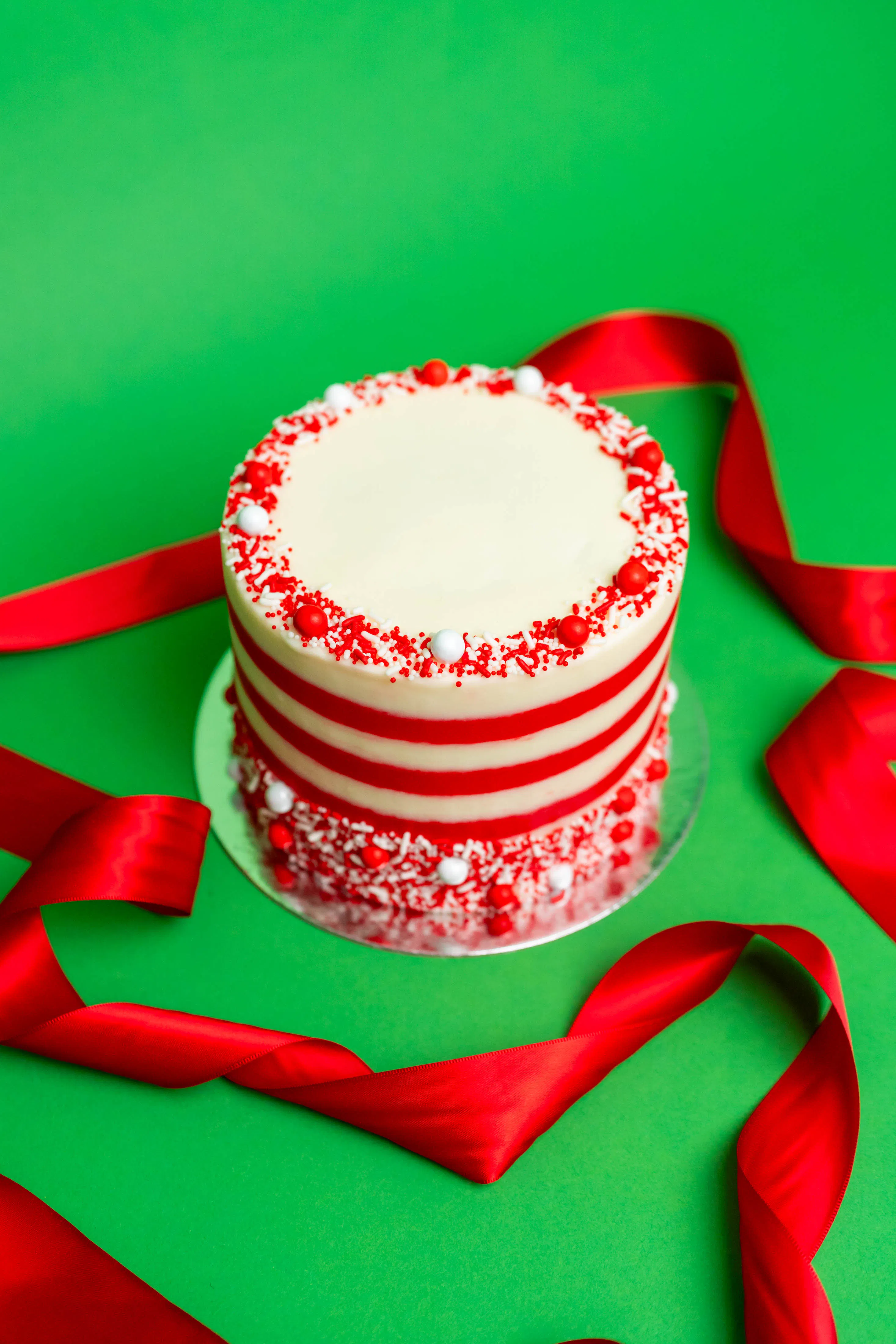 Peppermint Bark Cake by Flour Shop