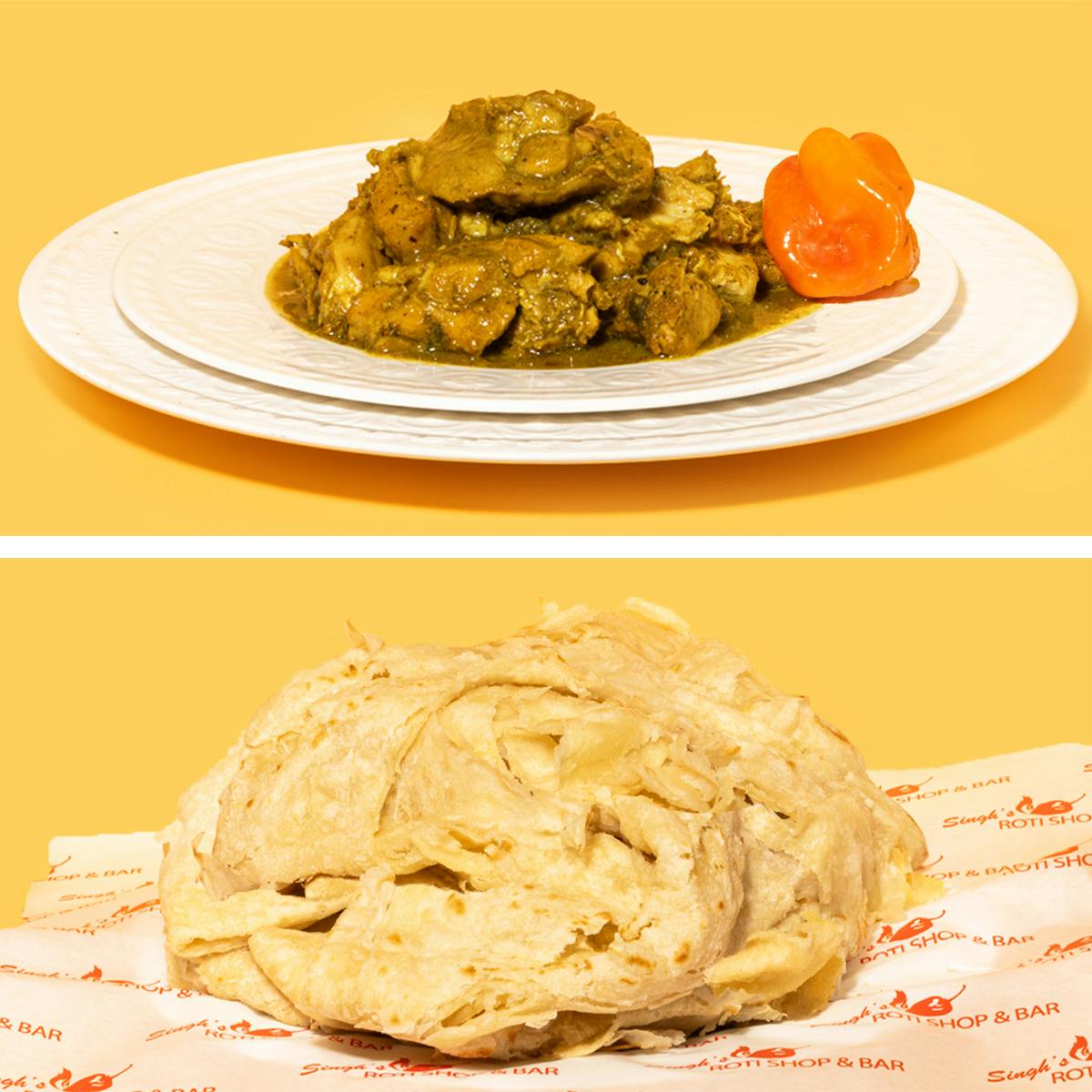 Curry Chicken + Roti for 4 by Singh’s Roti Shop