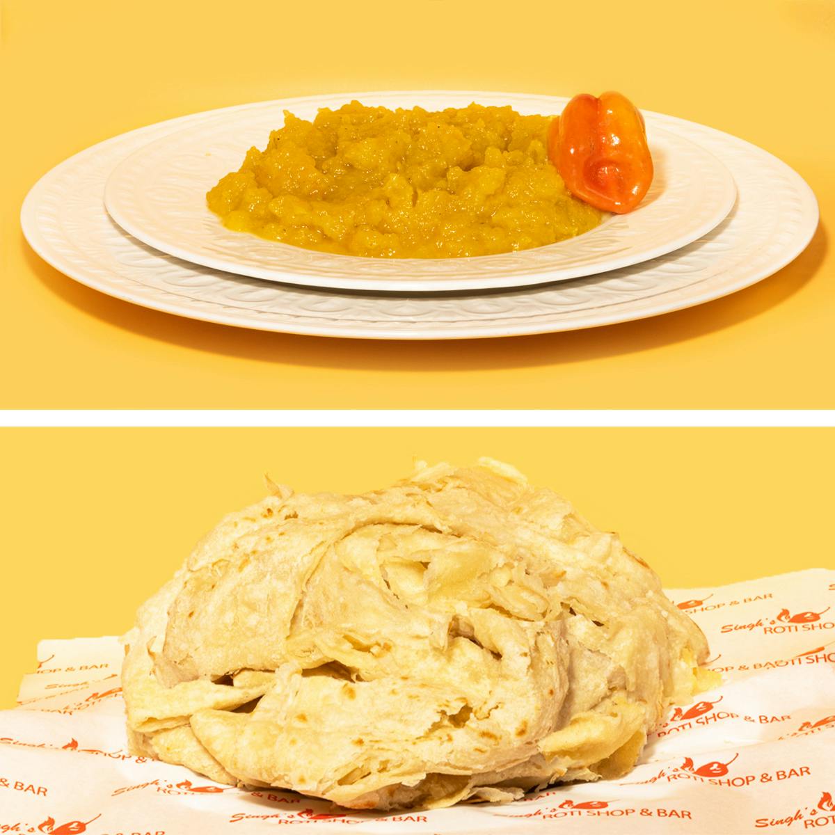 Pumpkin + Roti for 4 by Singh’s Roti Shop