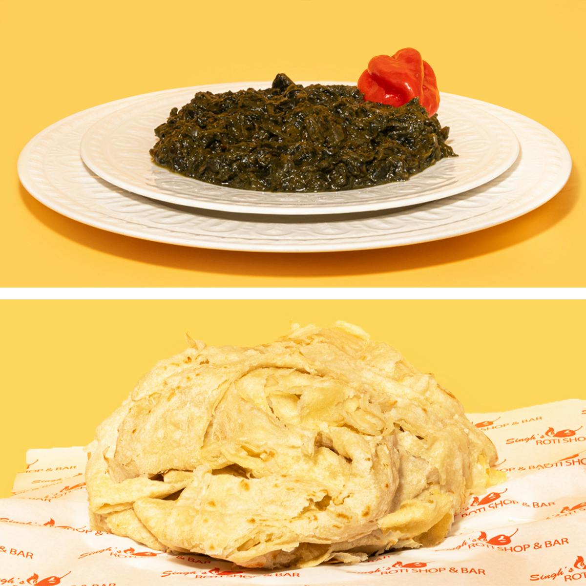 Spinach + Roti for 4 by Singh’s Roti Shop