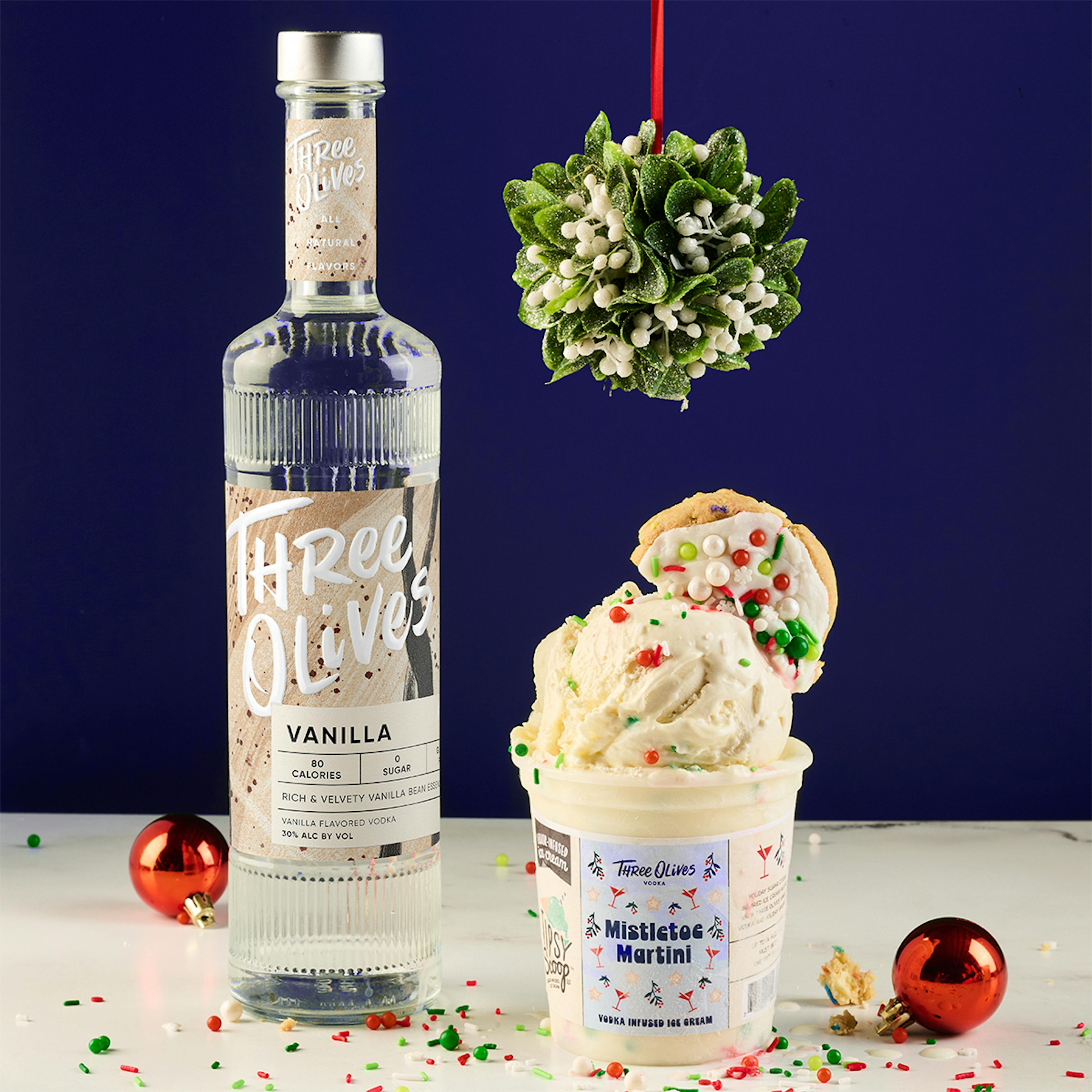 Three Olives Mistletoe Martini Boozy Ice Cream - 4 Pints by Tipsy Scoop Boozy Ice Cream - Alternate image 1