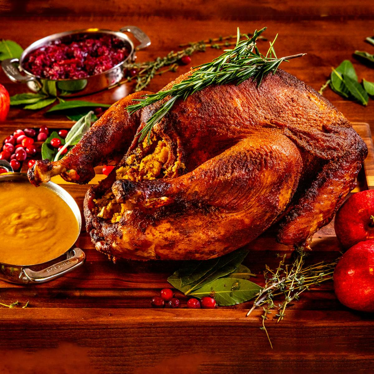 Whole Smoked Turkey + Gravy & Cranberry Sauce by Mighty Quinn's BBQ