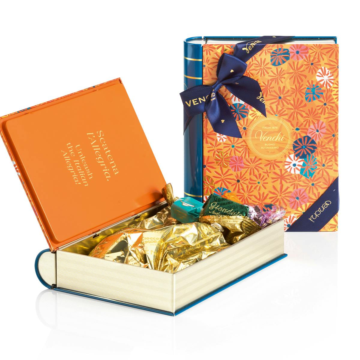 Assorted Italian Chocolate Gift Book Tin by Venchi
