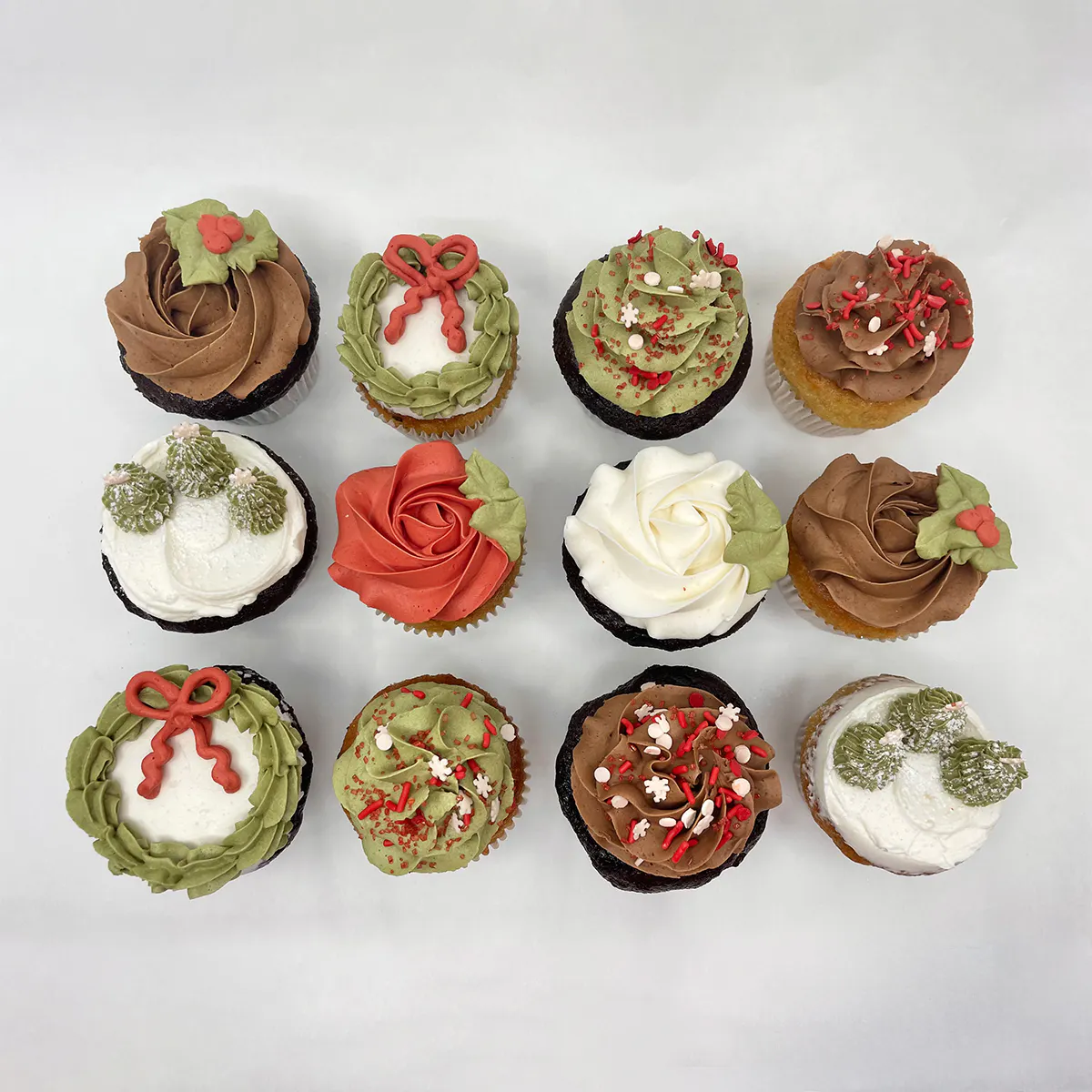 Vegan + Gluten Free Holiday Cupcakes - 12 Pack by Erin McKenna's Bakery