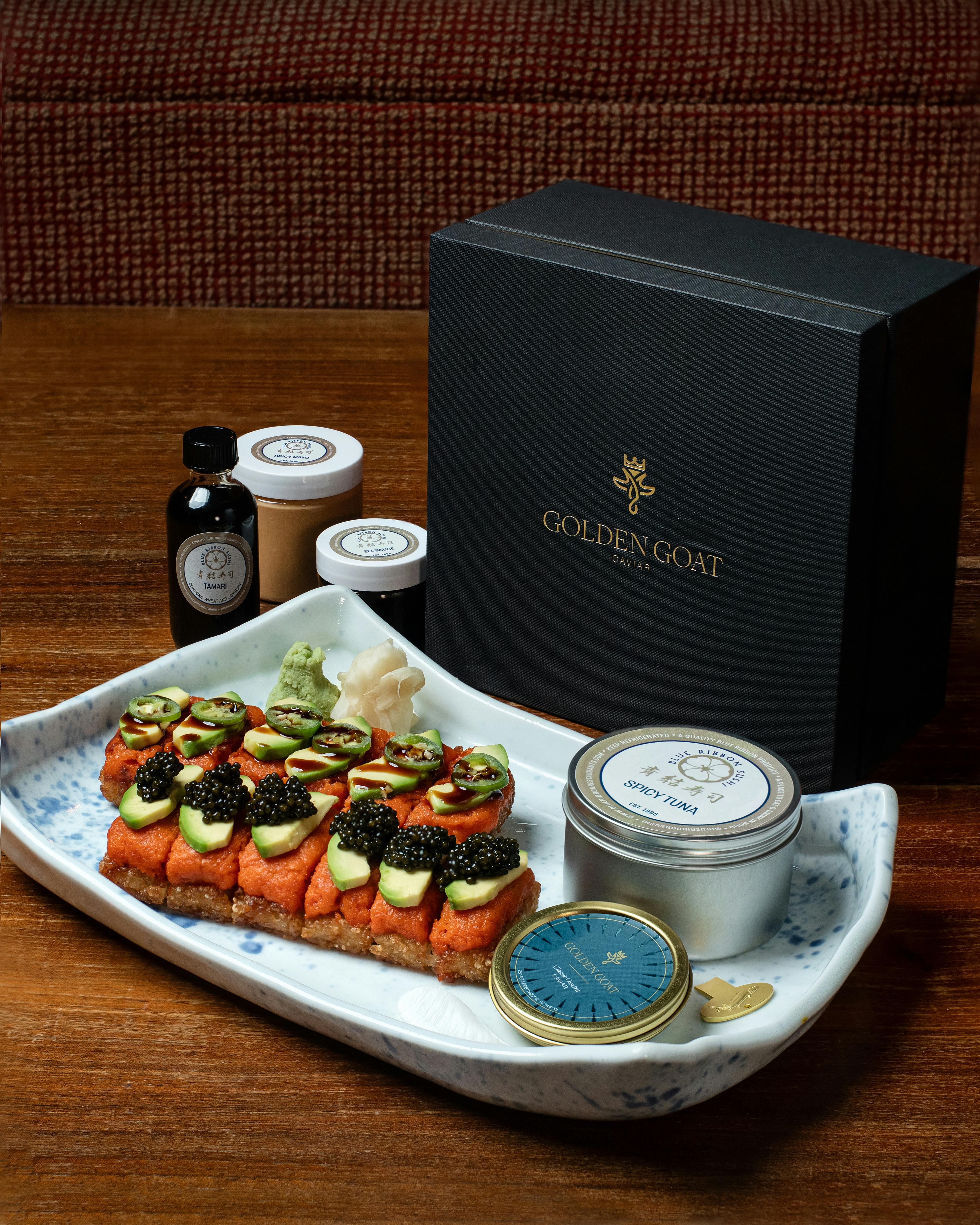 Special Edition Blue Ribbon Sushi Crispy Rice & Golden Goat Caviar Gift Box by Blue Ribbon Sushi