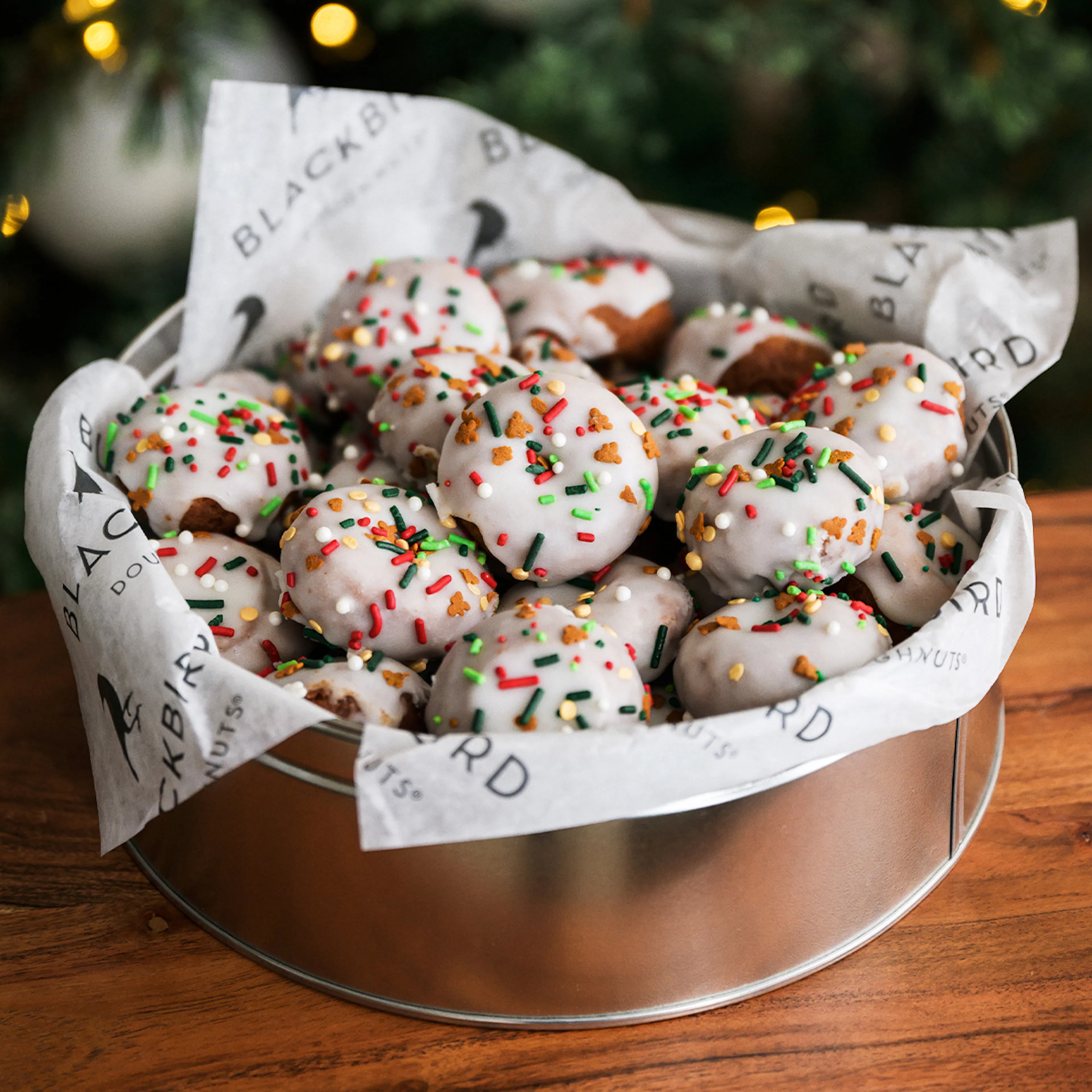 Mini Gingerbread Sprinkle Cake Doughnuts Gift Tin by Blackbird Doughnuts - Alternate image 2