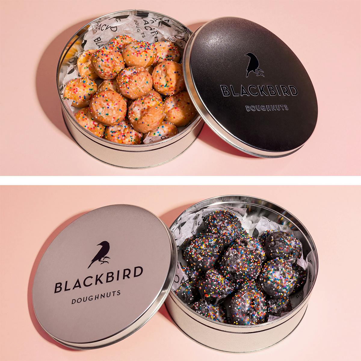Mini Doughnut Gift Tin Best Seller - 2 Pack by Blackbird Doughnuts