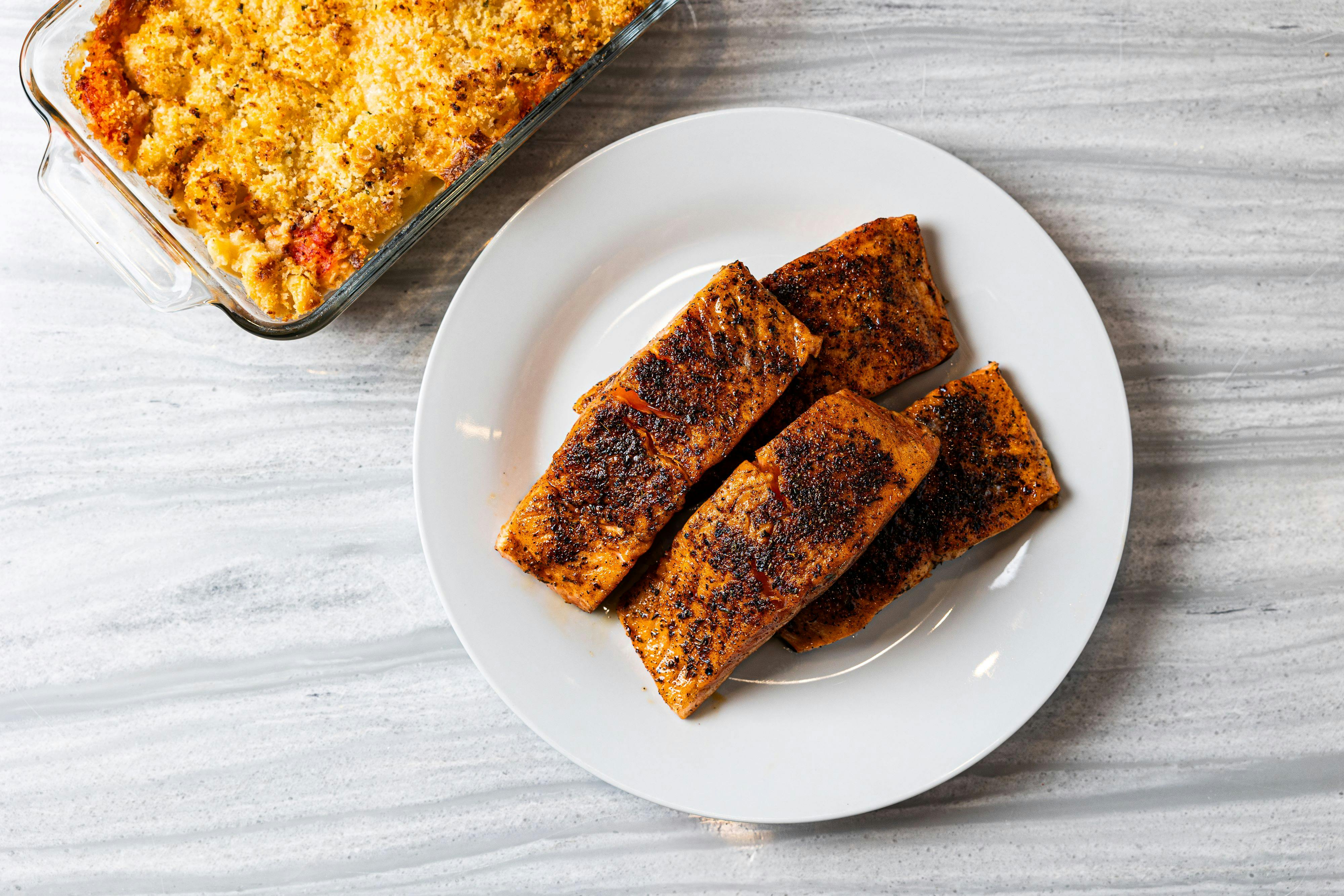 Cajun Spiced Salmon + Lobster Mac & Cheese for 4 by Legal Sea Foods