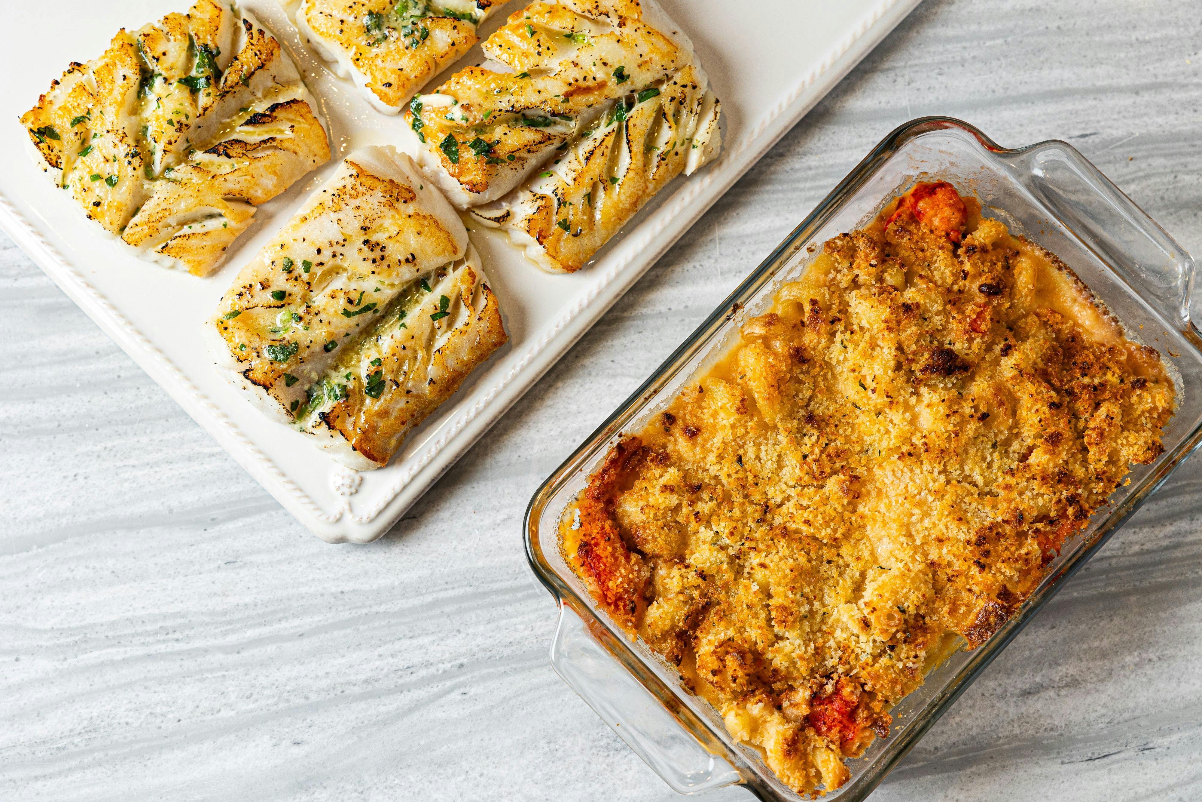 Garlic Herb Cod + Lobster Mac & Cheese for 4 by Legal Sea Foods