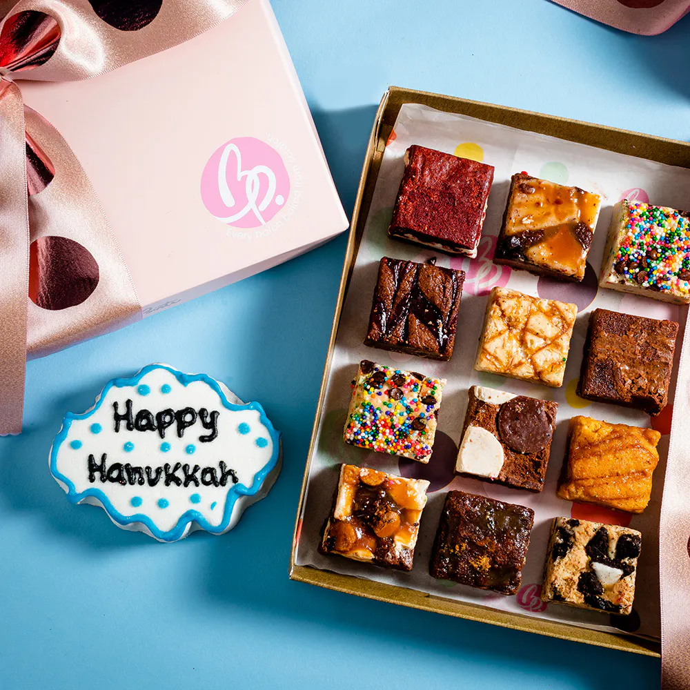 "Happy Hanukkah" Brownie Gift Box by Brownie Points