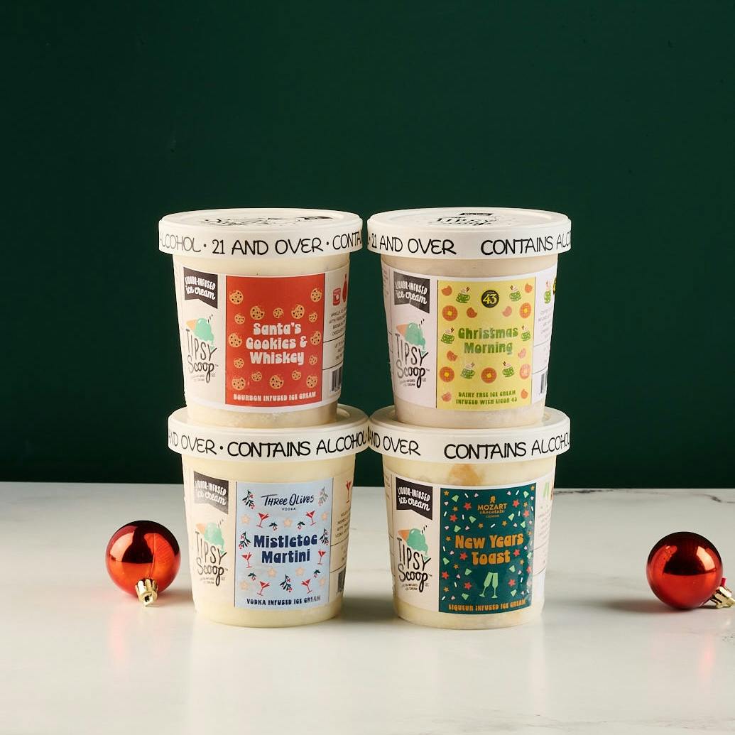 Holiday Boozy Ice Cream - BUY 4 Pints, GET 2 FREE by Tipsy Scoop Boozy Ice Cream - Alternate image 1