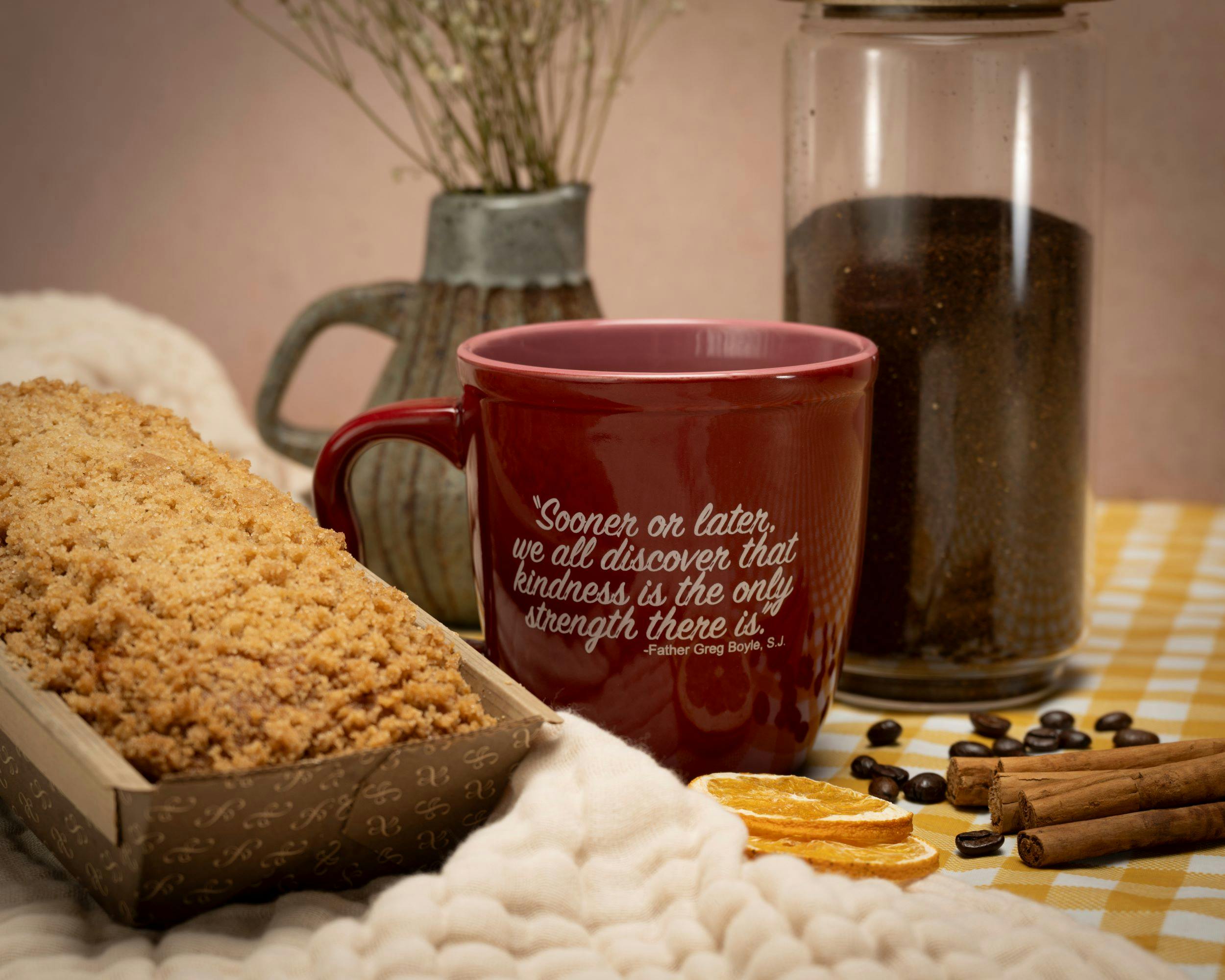 "Strength" Coffee Cake + Coffee + Mug by Homeboy Bakery