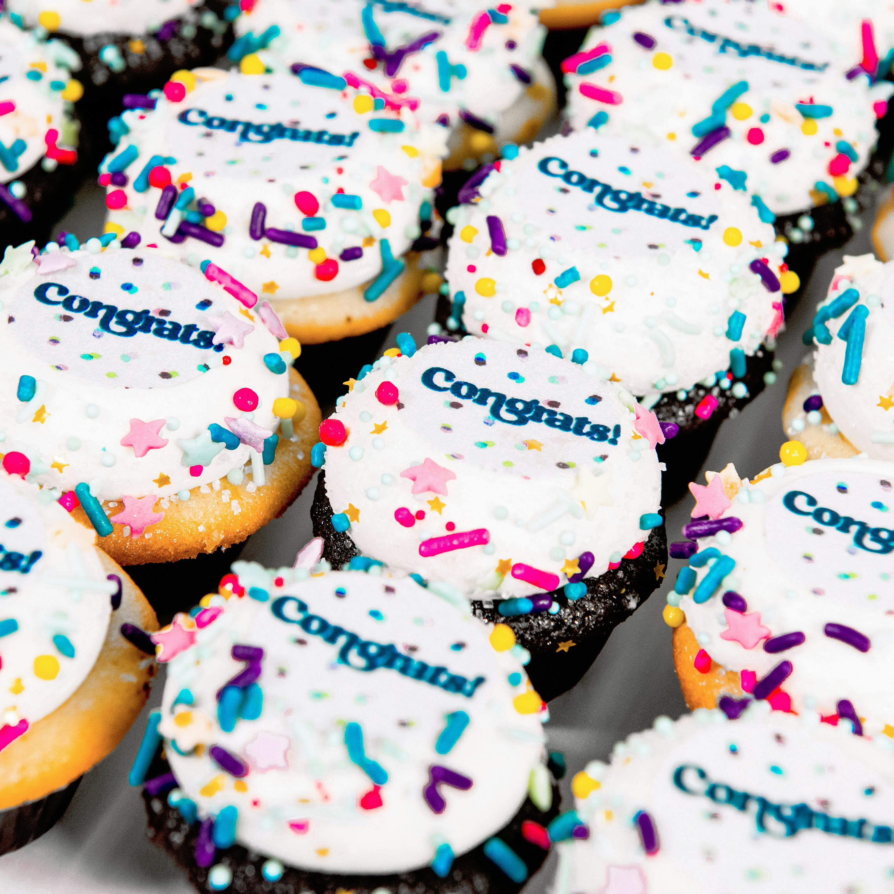 "Congrats" Mini Cupcakes - 12 Pack by Trophy Cupcakes - Alternate image 1