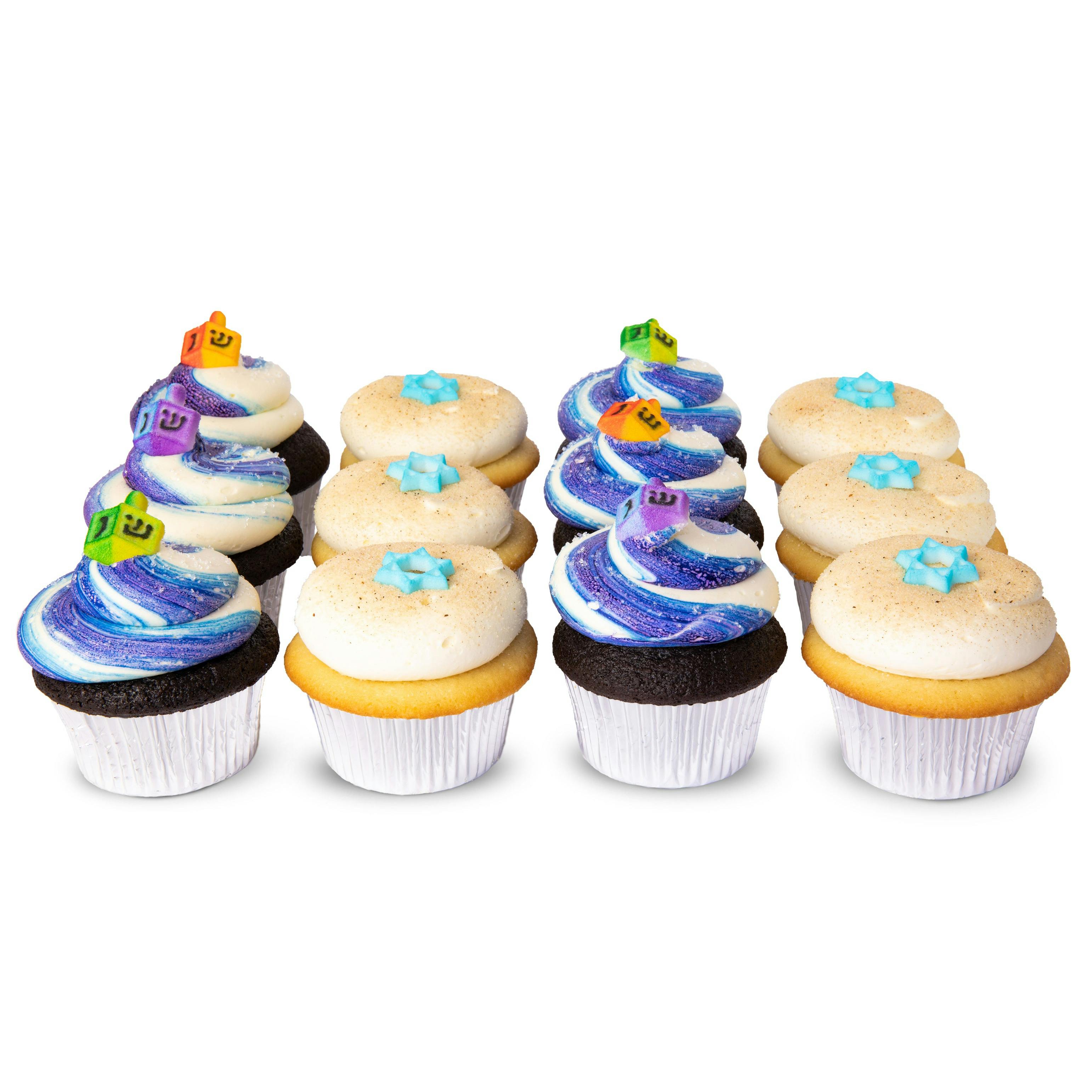 Hanukkah Cupcakes - 12 Pack by Trophy Cupcakes