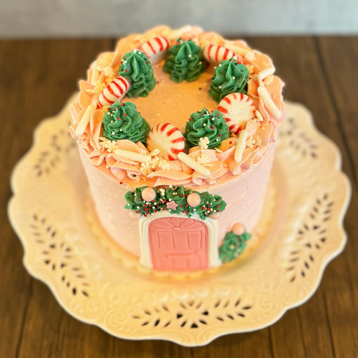 "Christmas at Nadia's" Peppermint Hot Cocoa Cake by Nadia Cakes - Alternate image 1