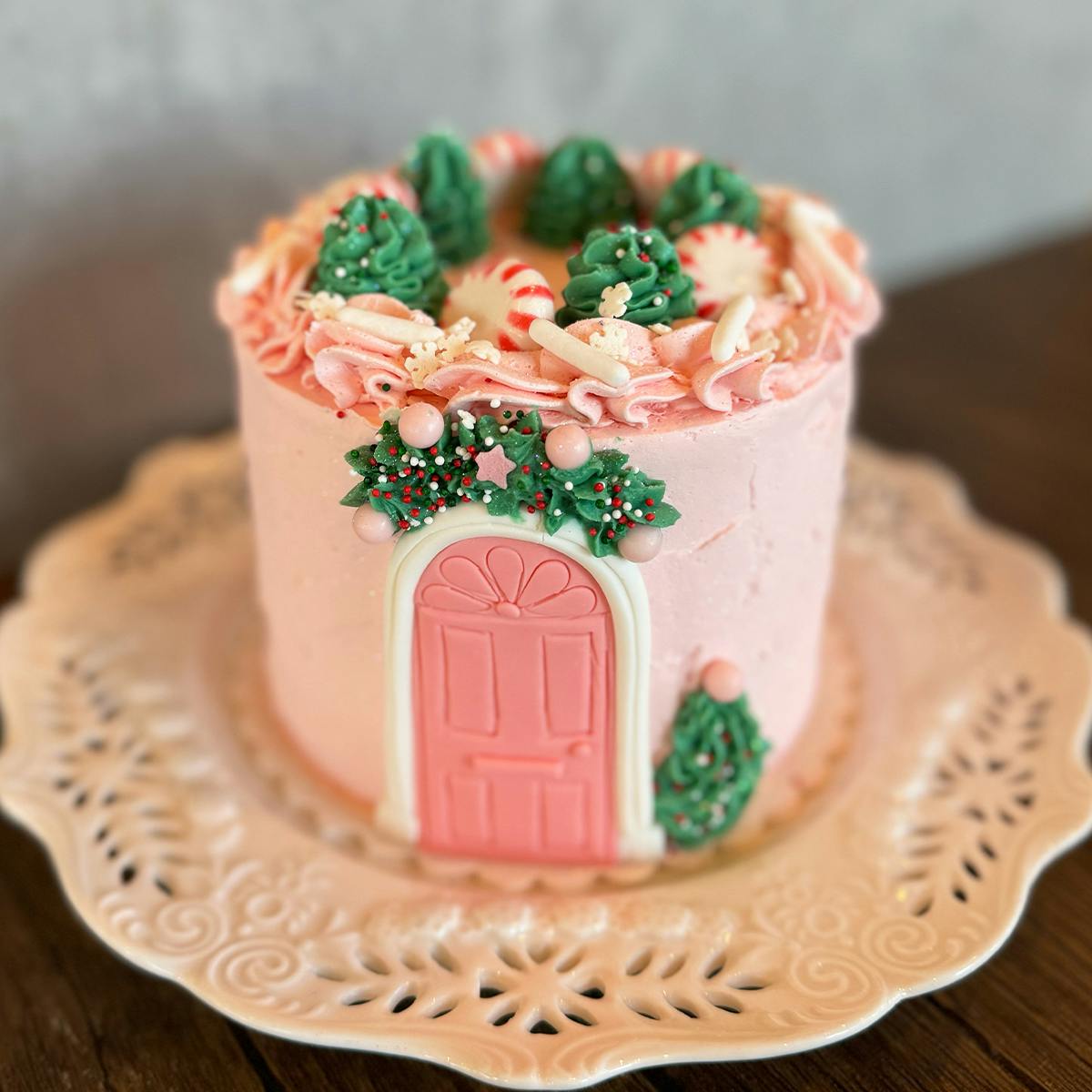 "Christmas at Nadia's" Peppermint Hot Cocoa Cake by Nadia Cakes - Alternate image 3
