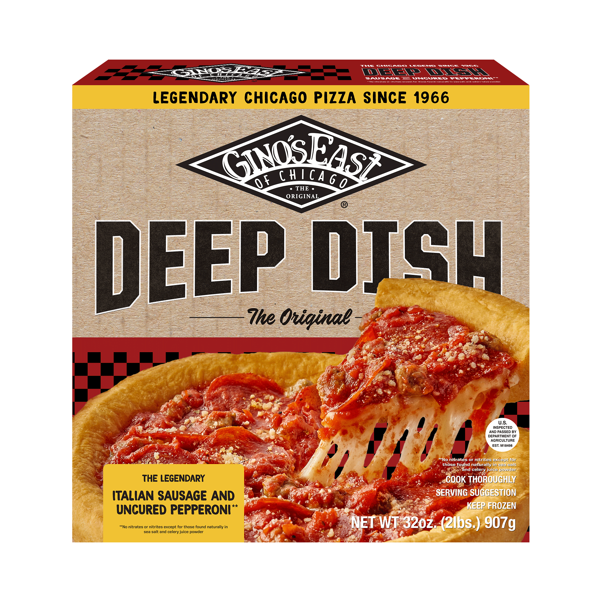 Chicago Deep Dish Sausage & Pepperoni Pizza Box - 3 Pack by Gino's East - Alternate image 3