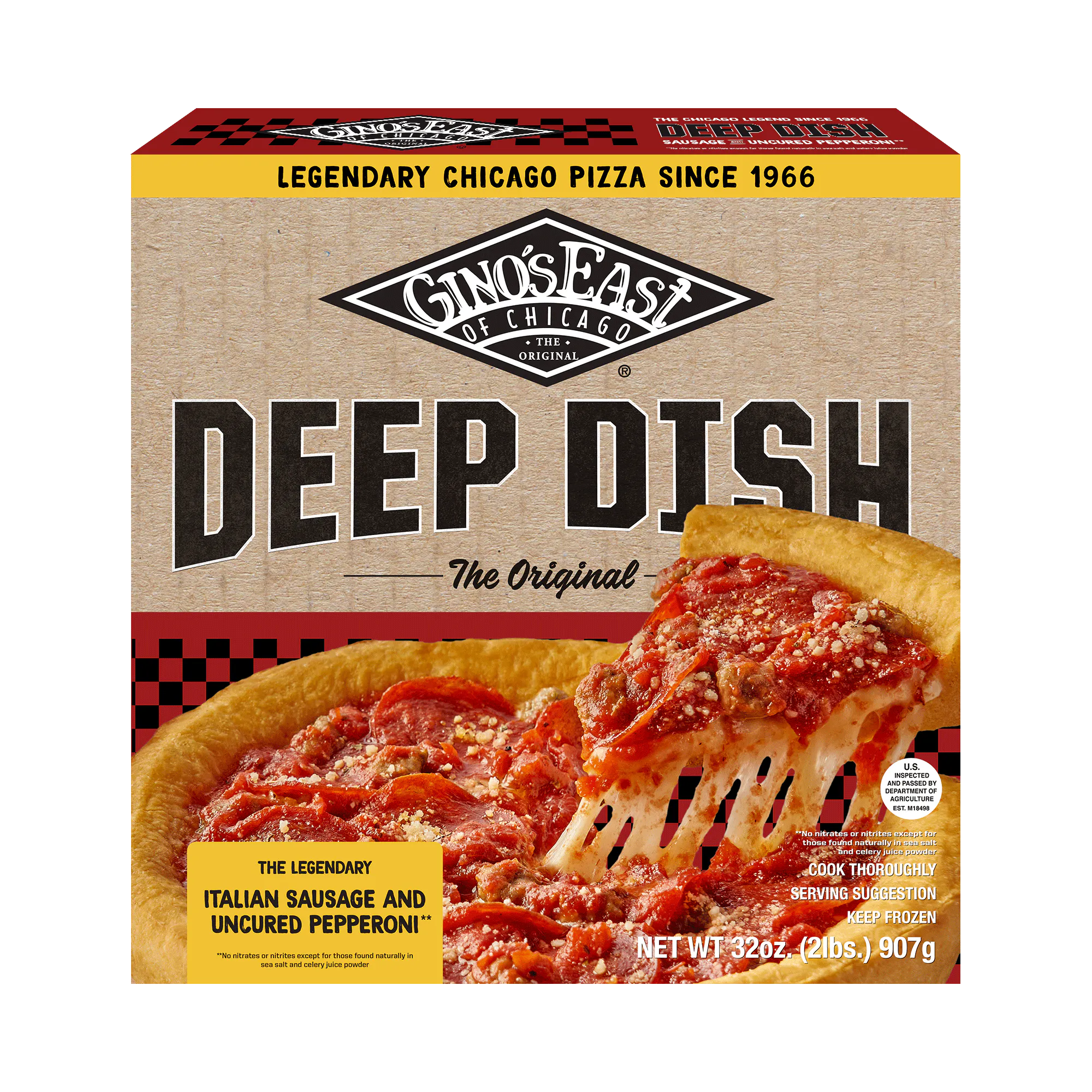 Chicago Deep Dish Sausage & Pepperoni Pizza Box - 3 Pack by Gino's
