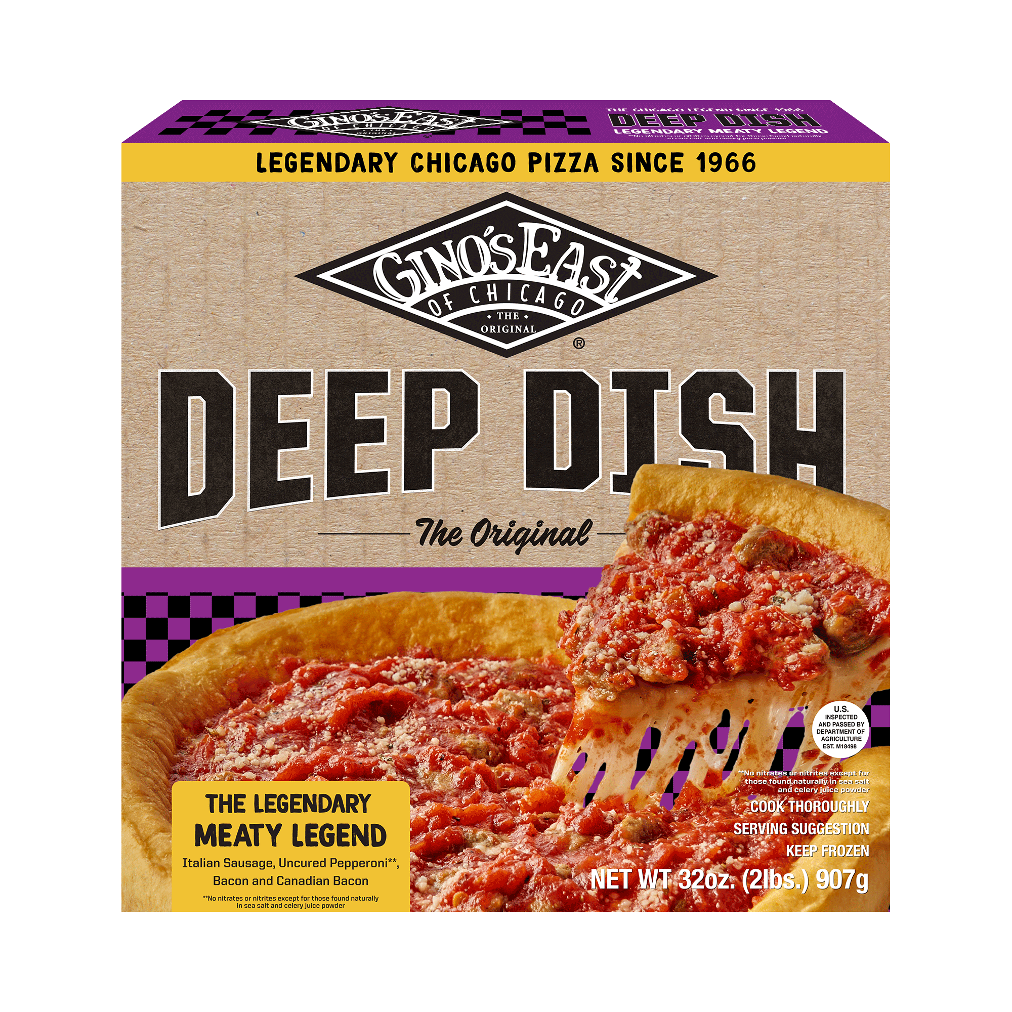 Chicago Deep Dish Meaty Legend Pizza Box - 3 Pack by Gino's East