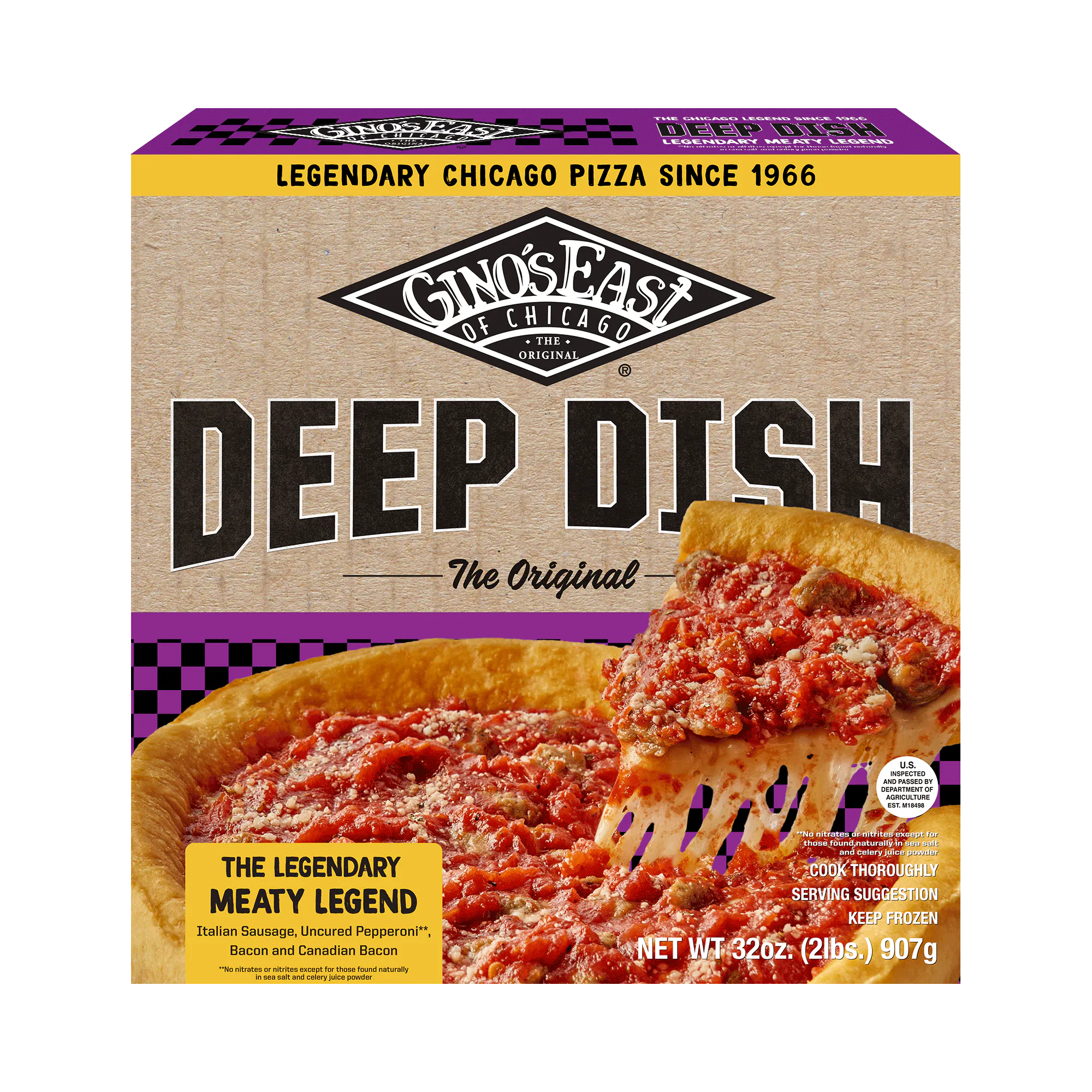 Chicago Deep Dish Meaty Legend Pizza Box - 3 Pack by Gino's East
