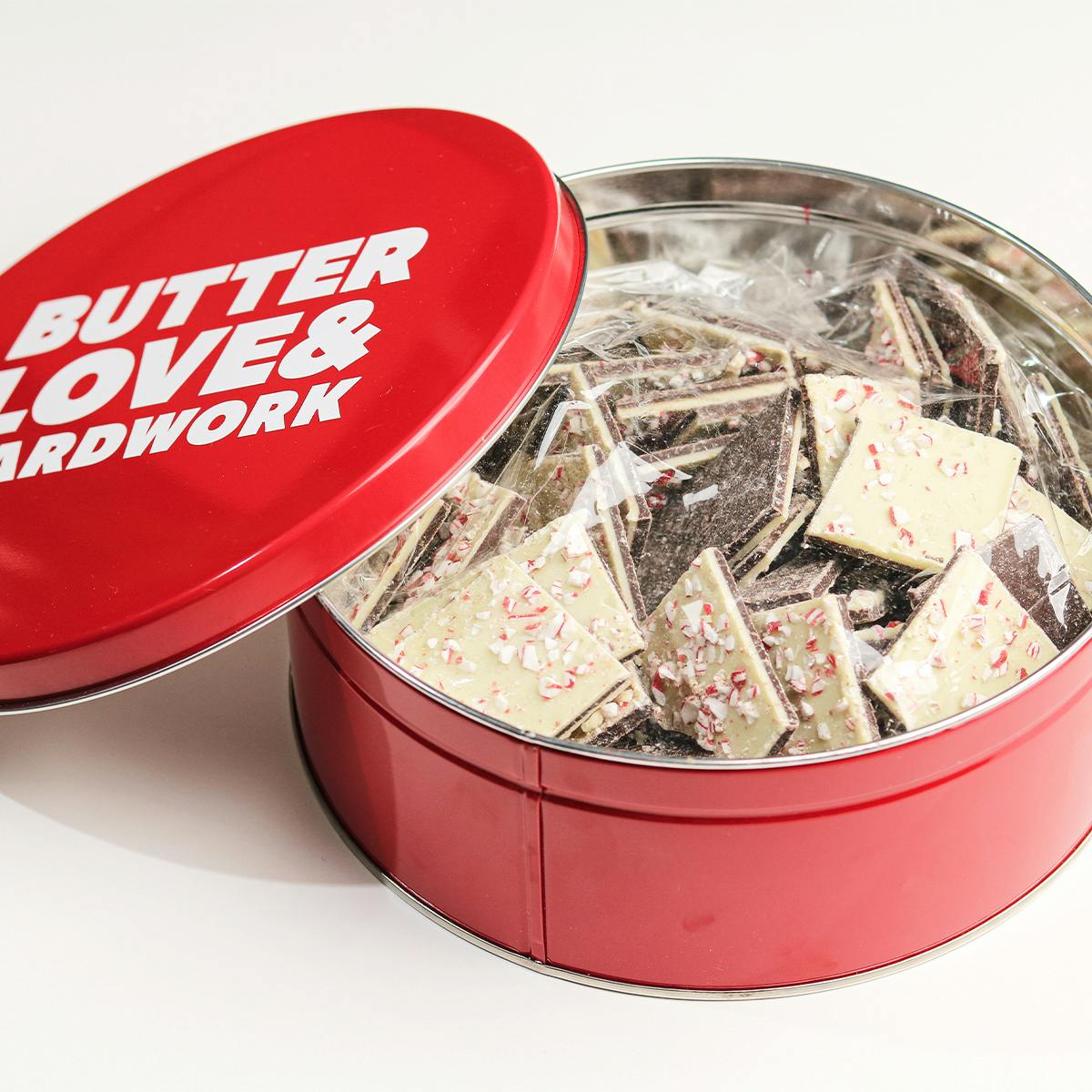 Peppermint Bark Gift Tin by BUTTERLOVEANDHARDWORK