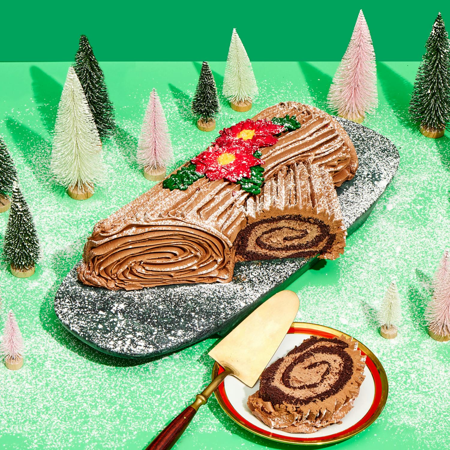 Christmas Yule Log Cake by Blue Owl Bakery Goldbelly