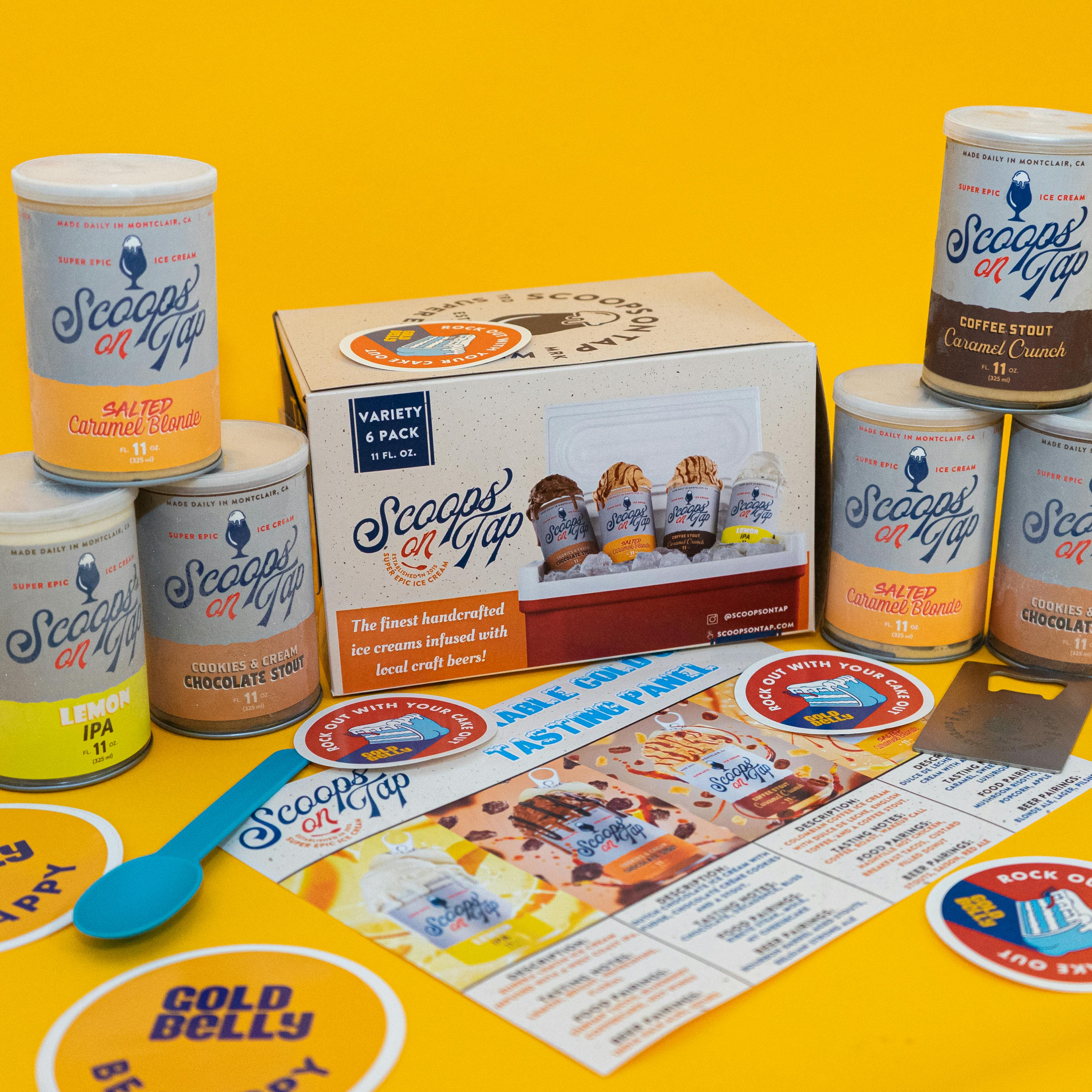 Craft Beer Infused Ice Cream "Can" Collection - 6 Pints by Scoops On Tap - Alternate image 1