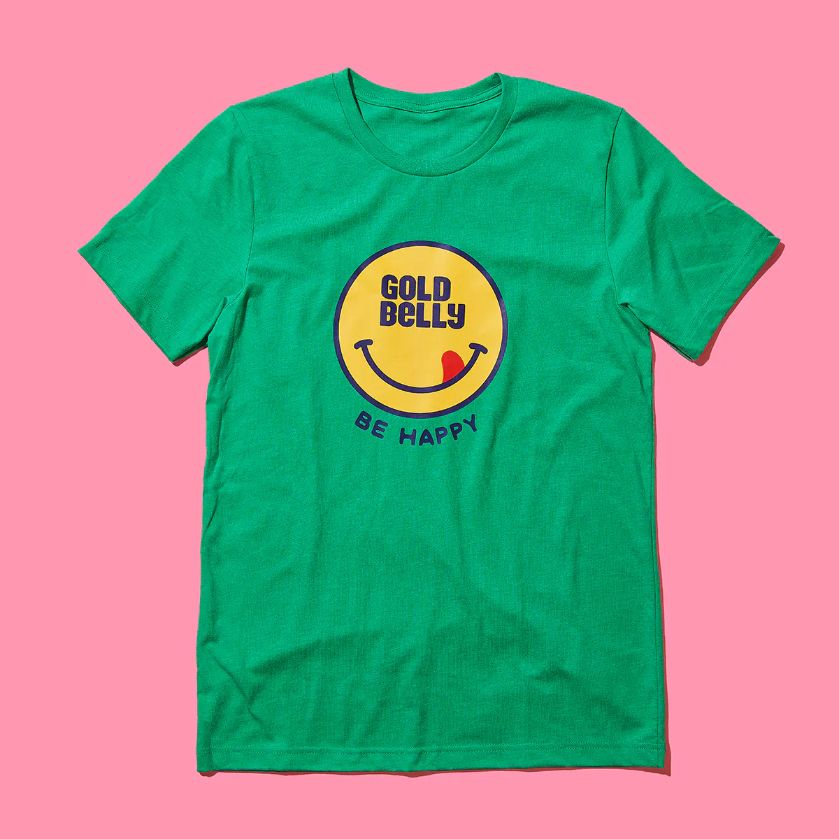 Gift Cards + Merch - Goldbelly Green Happy T-Shirt