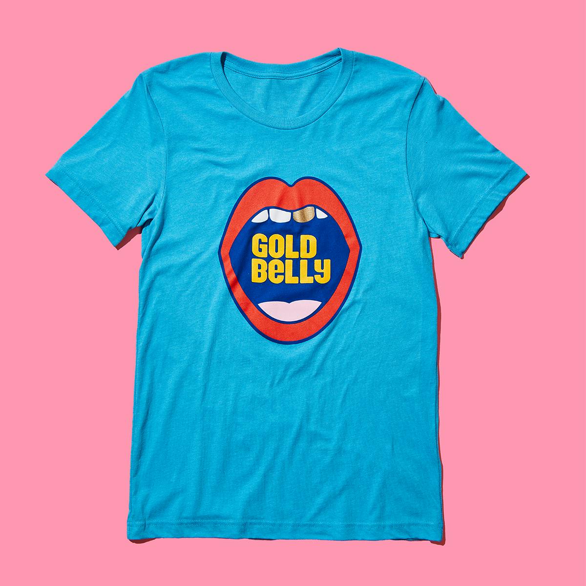 Goldbelly Blue Gold Tooth T-Shirt by Gift Cards + Merch