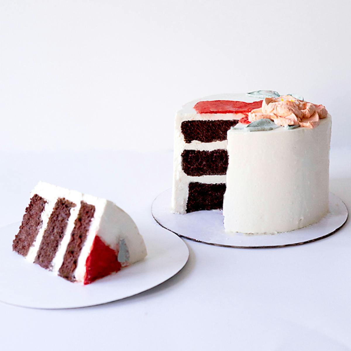 Valentine's Day Floral Decorated Chocolate Cake by Miri Nadler Cakes - Alternate image 2