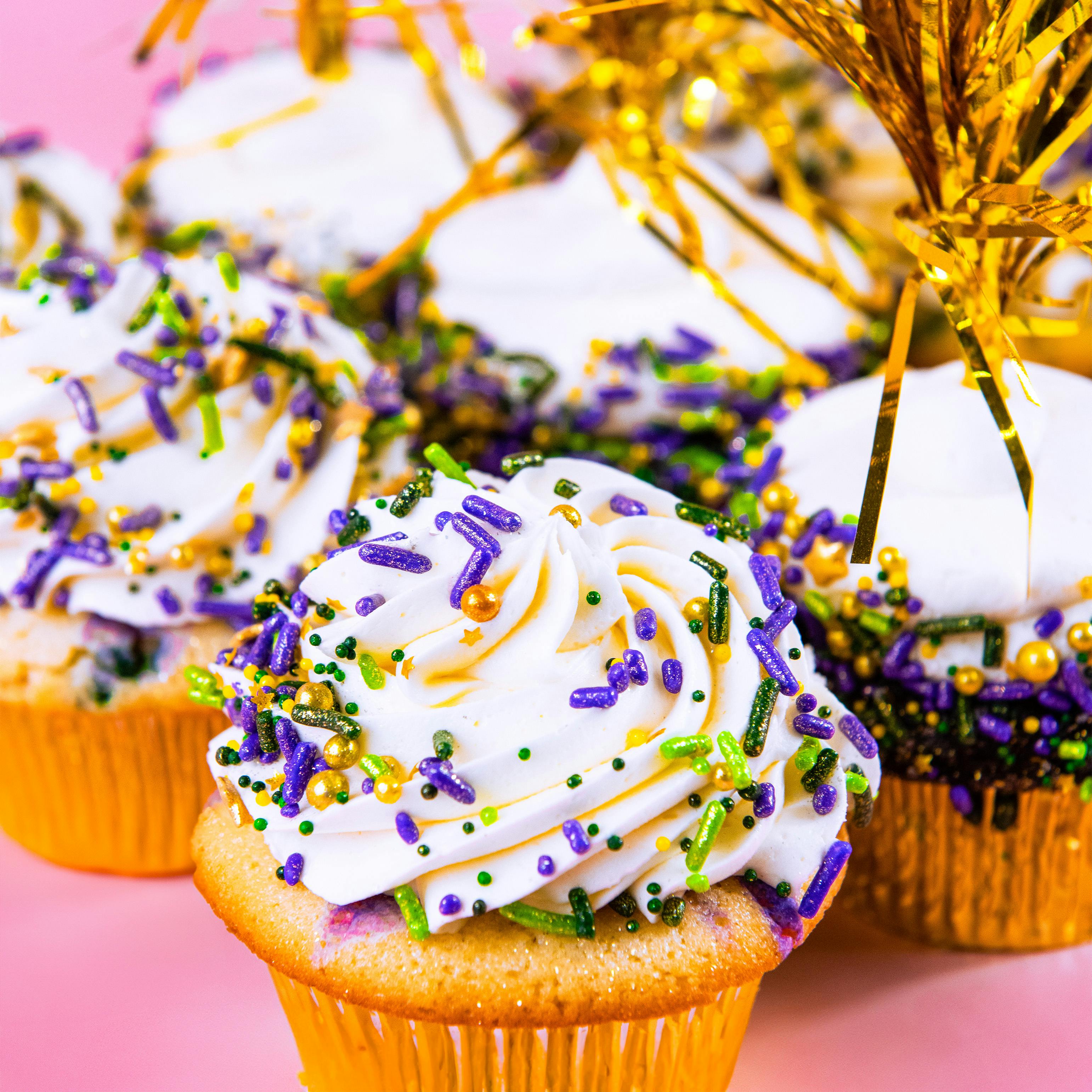 Mardi Gras Cupcakes - 12 Pack by Trophy Cupcakes - Alternate image 1