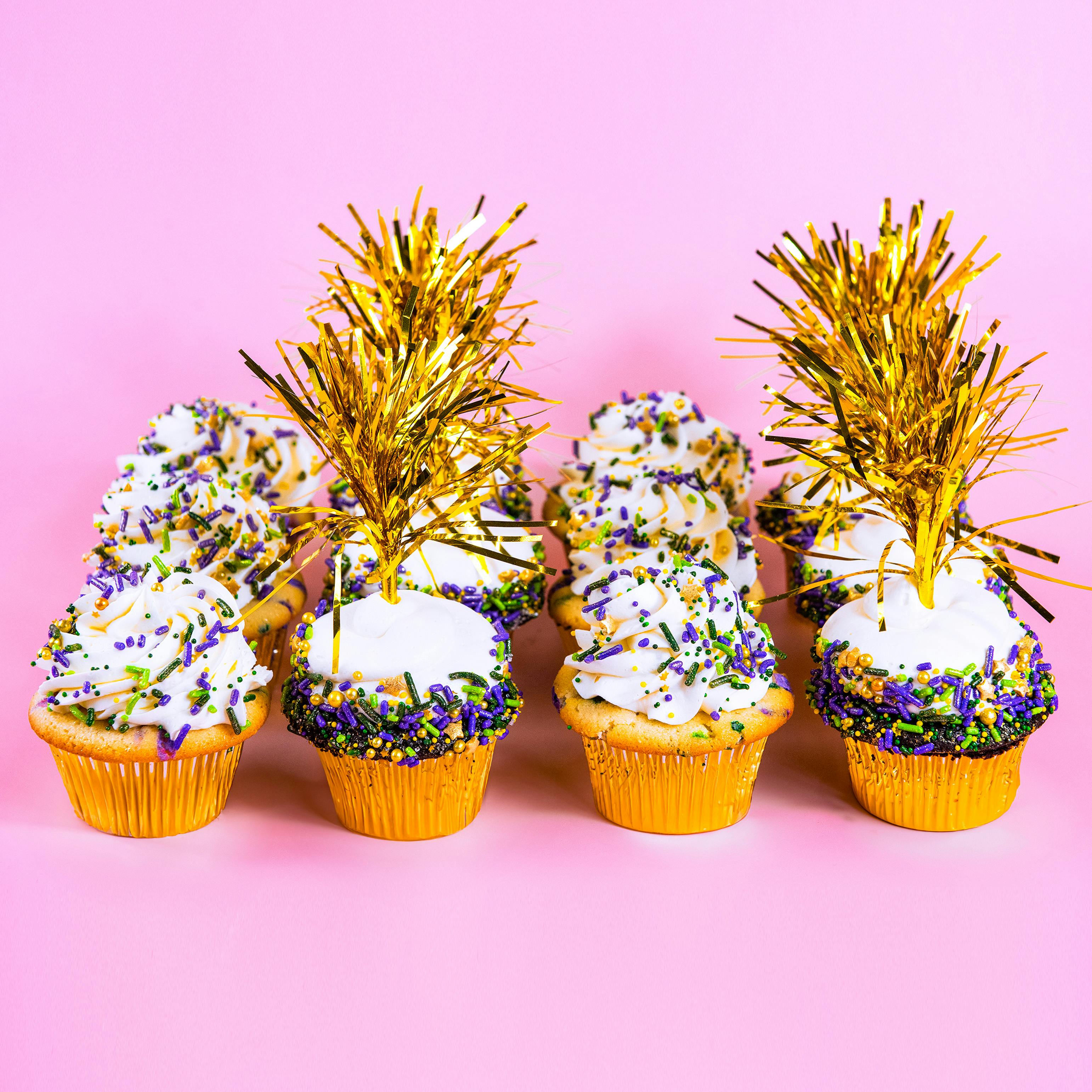 Mardi Gras Cupcakes - 12 Pack by Trophy Cupcakes