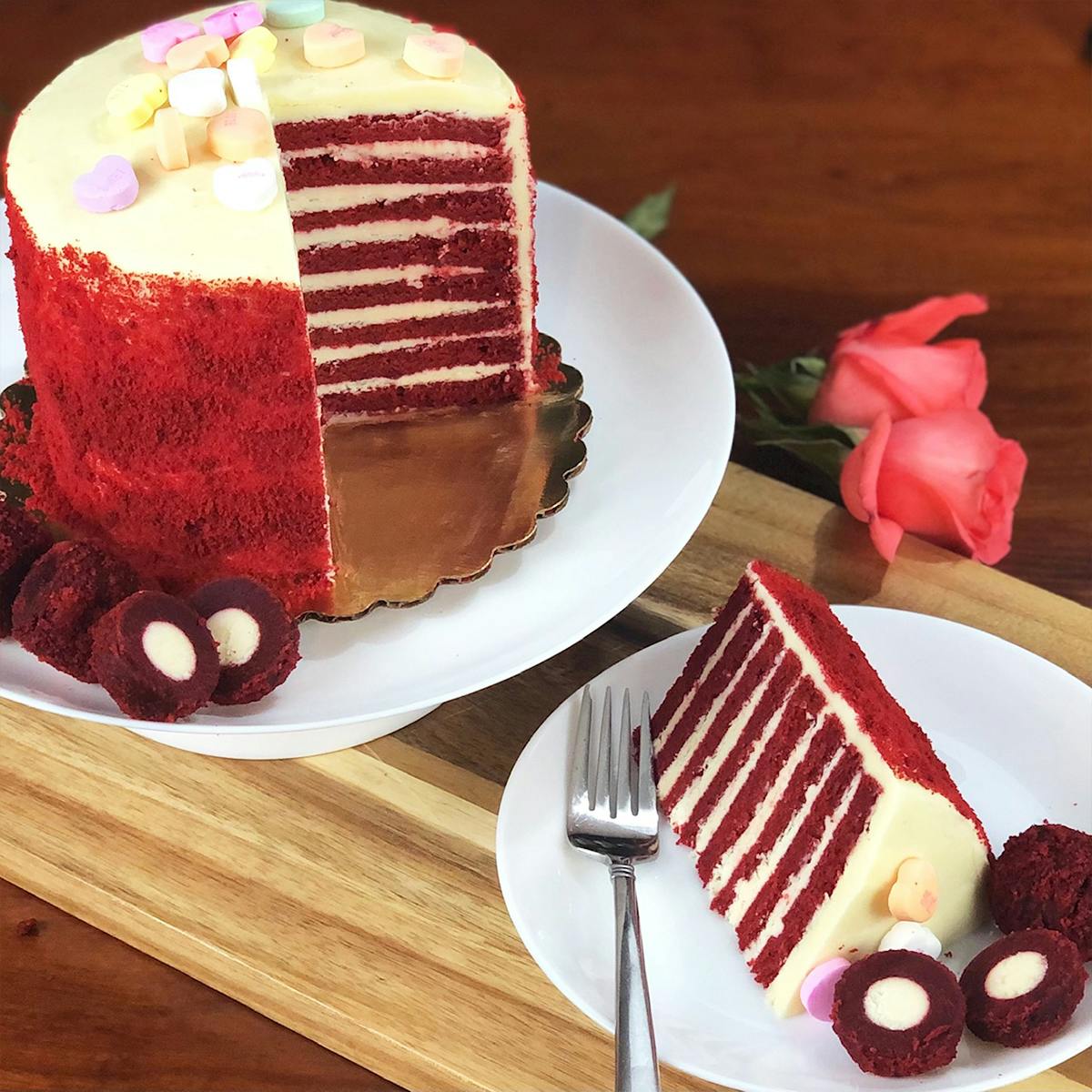 Valentine's Day Red Velvet & Candy Hearts Smith Island Cake by Smith Island Baking Company