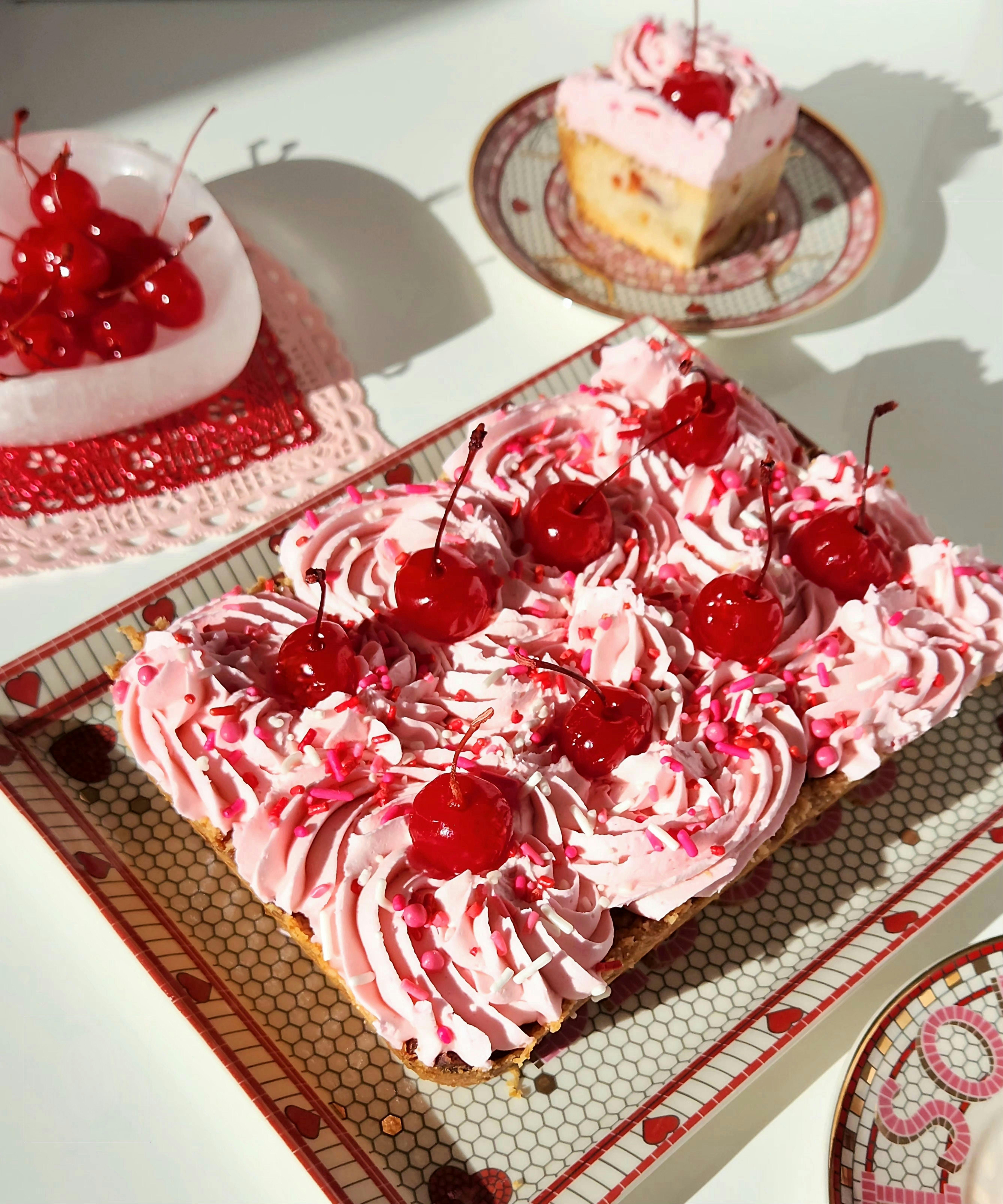 Valentine's Cherry Buttercream Shortbread Tray by Shortbread Society - Alternate image 1