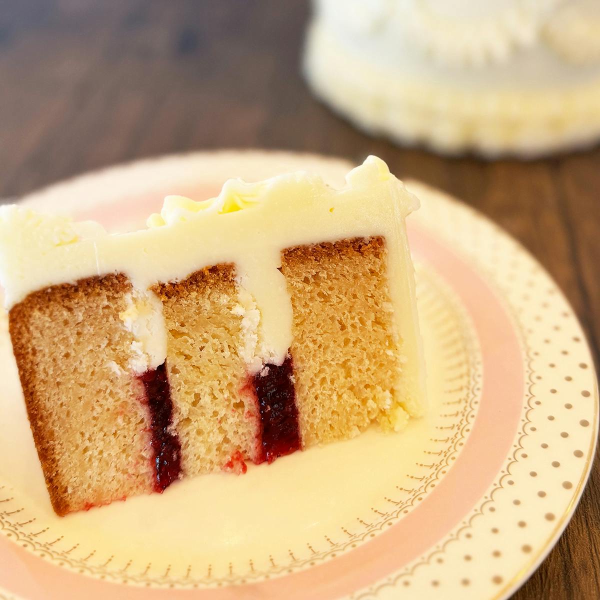 "Vintage Valentine" Almond & Raspberry Cake by Nadia Cakes - Alternate image 3