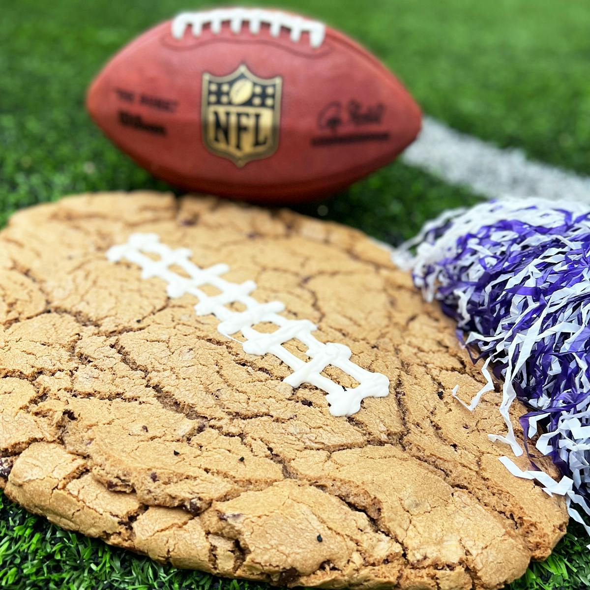 GIANT 5 lb Limited Edition Football Cookie by T-Rex Cookie Company - Alternate image 1
