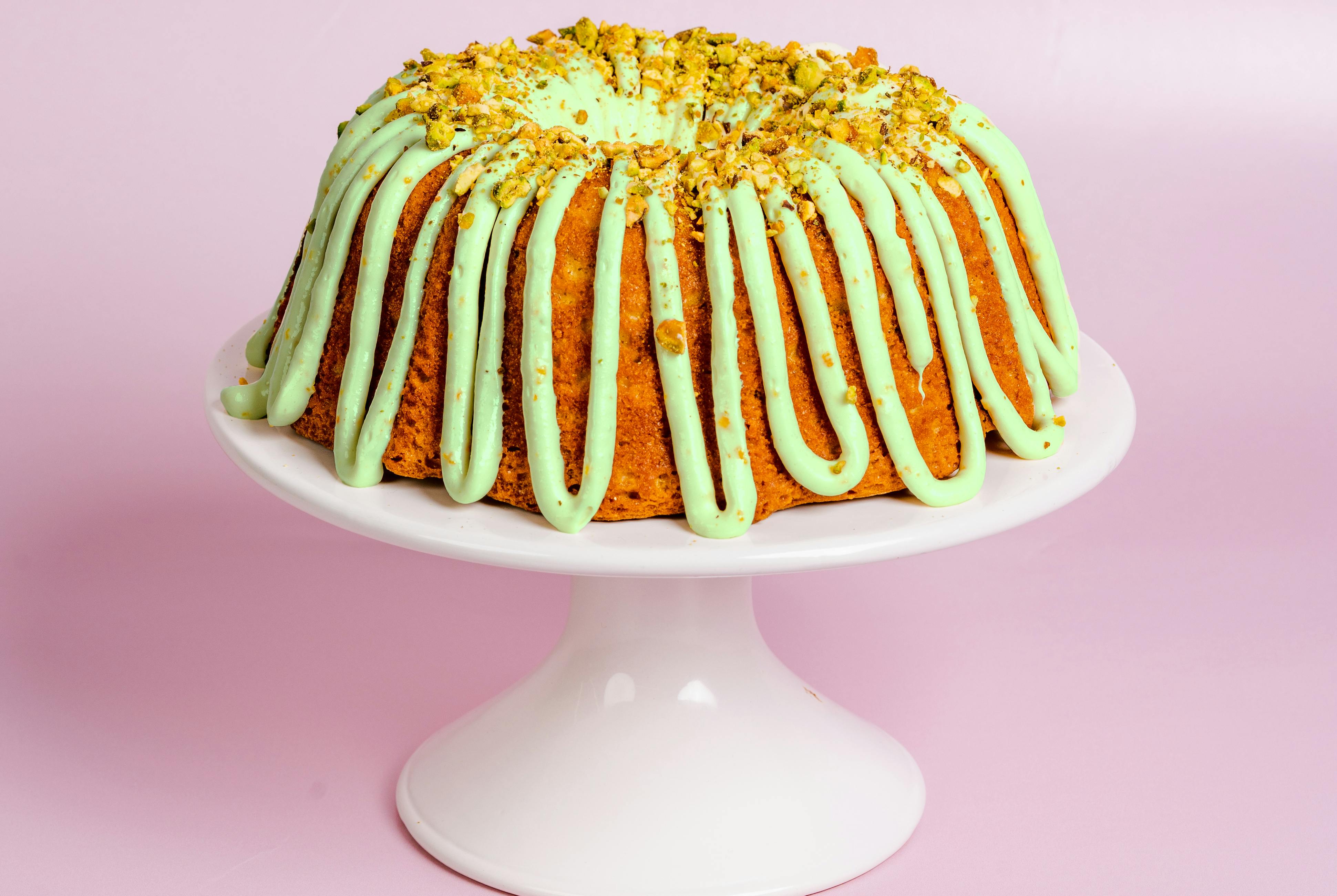 St. Patrick's Day Pistachio Bundt Cake by Mo's Bundt Cakes