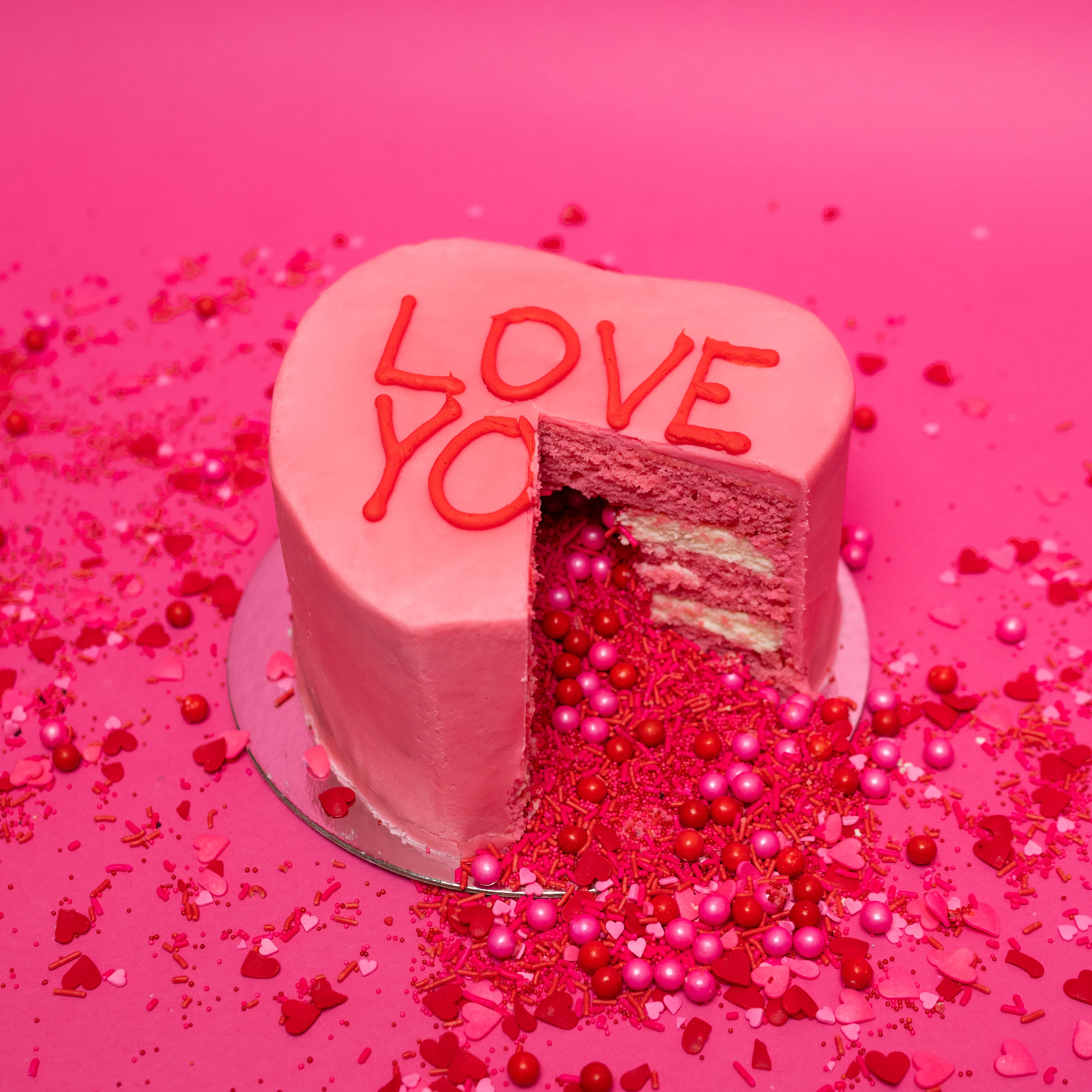 Conversation Heart Explosion® Cake by Flour Shop - Alternate image 1