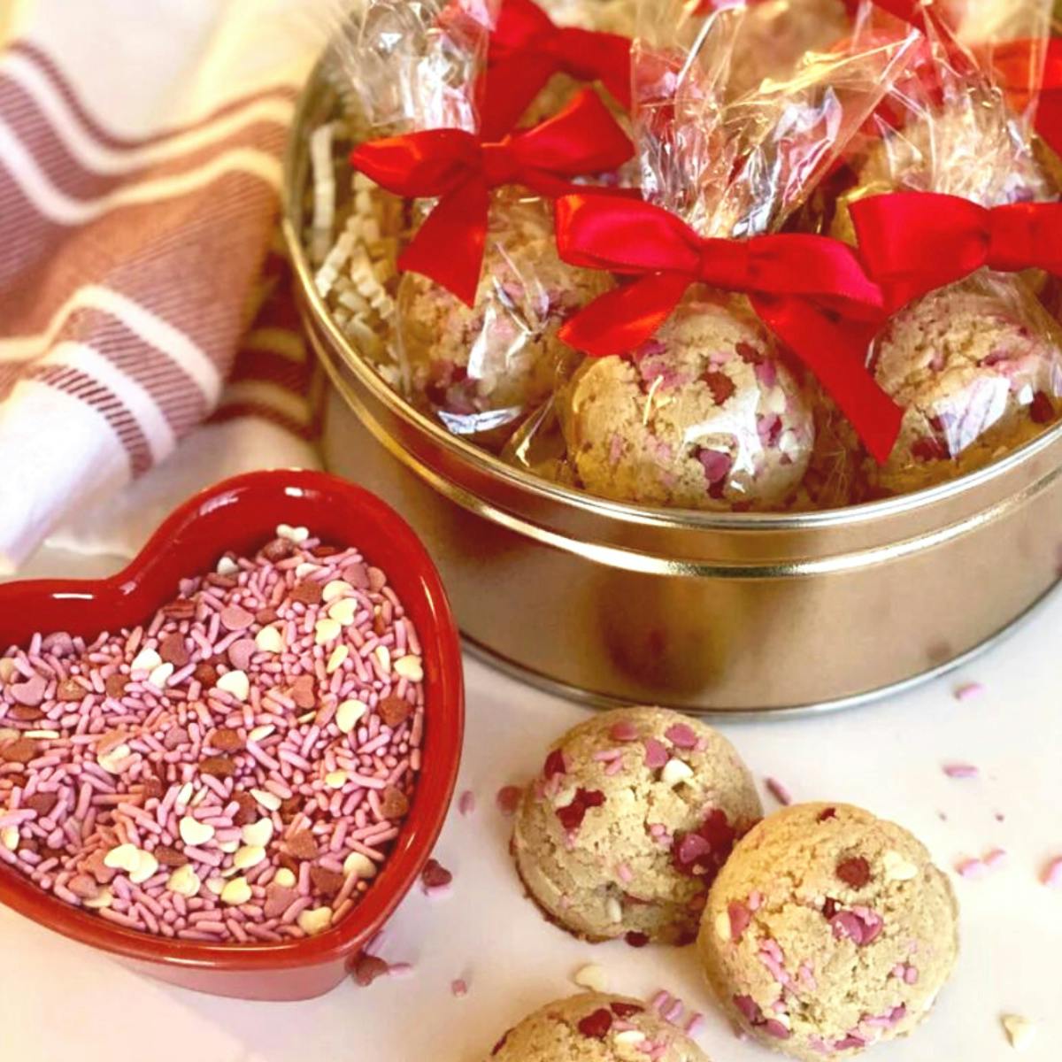 Gluten Free + Vegan Valentine's Day Cookie Gift Tin - 6 Pack by Stylish Spoon