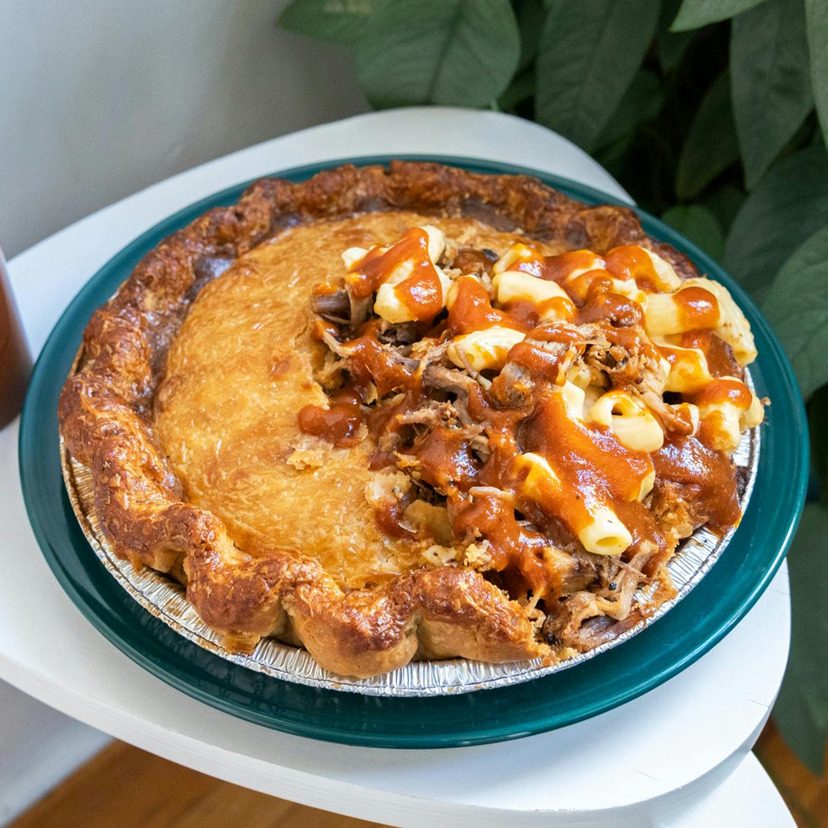 BBQ Pulled Pork Mac & Cheese Pot Pie by Pots & Pans Pie Company