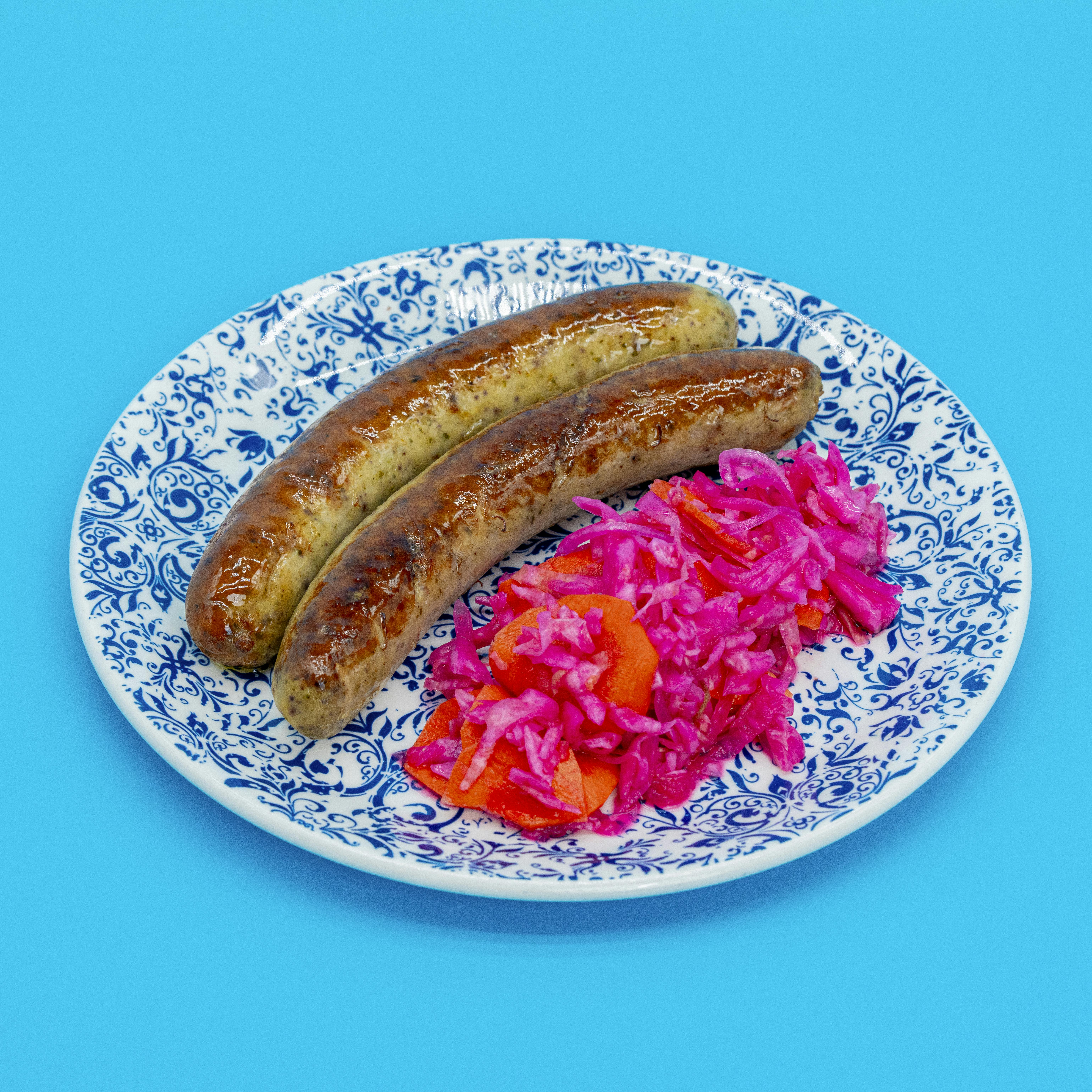 Epis Sausages + Pikliz (Gluten-Free) by Kann by Chef Gregory Gourdet