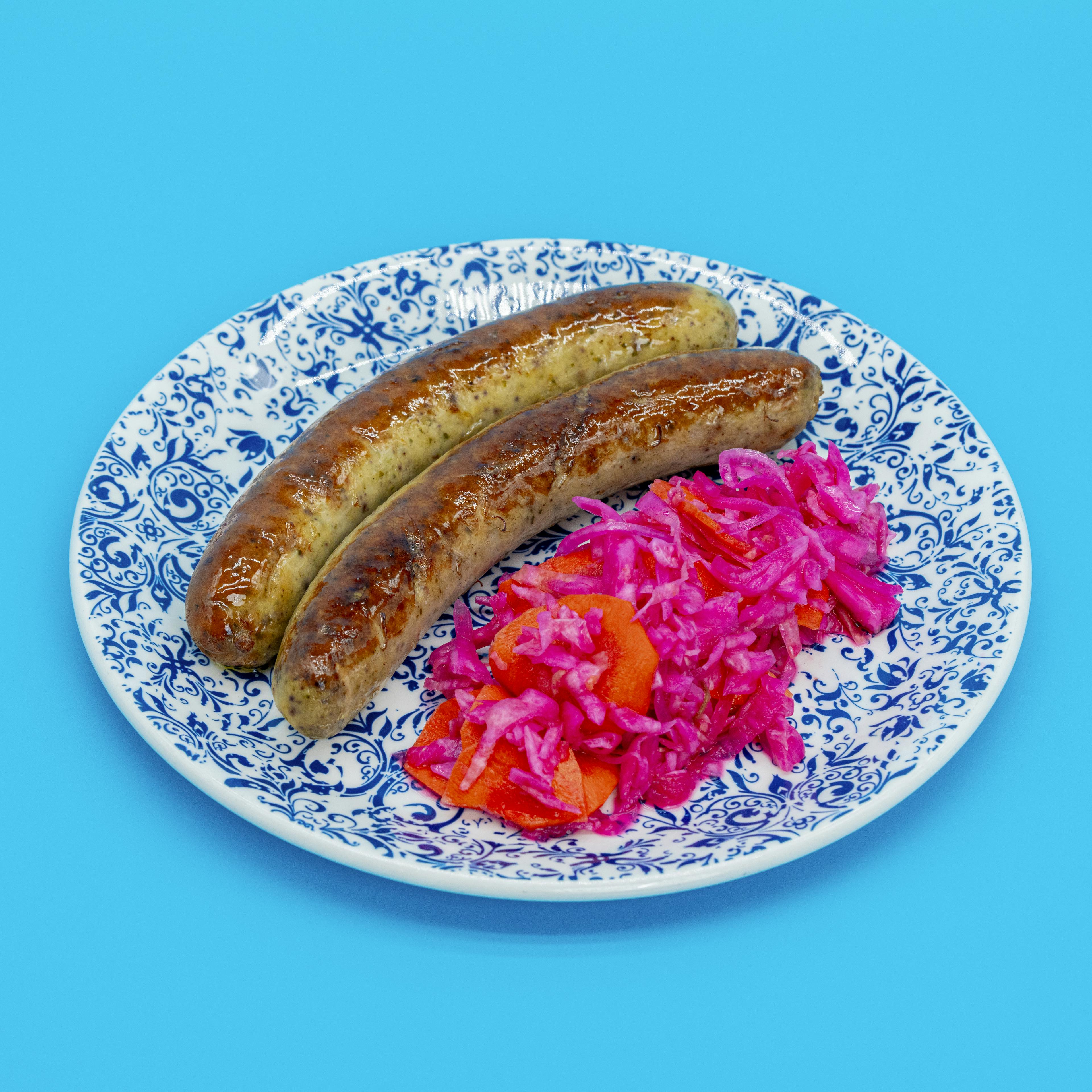 Epis Sausages + Pikliz (Gluten-Free) by Kann by Chef Gregory Gourdet